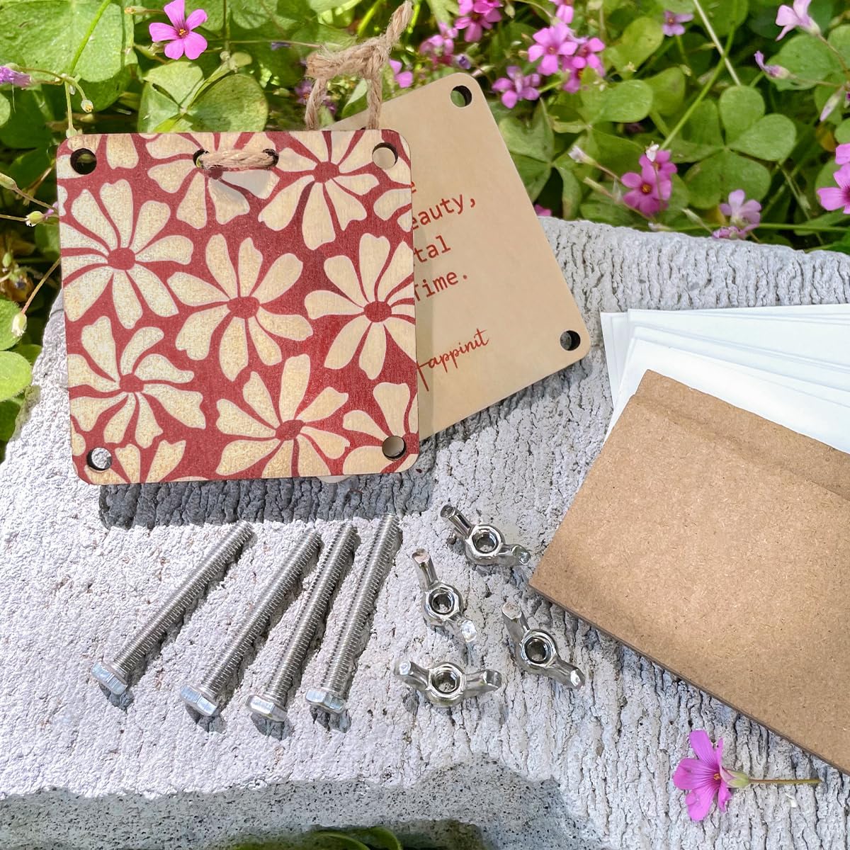 Happinit Pocket Flower Press, Small Flowers Press Kit, Micro Flower Pressing, Mini Plant Preservation Kit for Arts and Crafts Lovers (Silver)