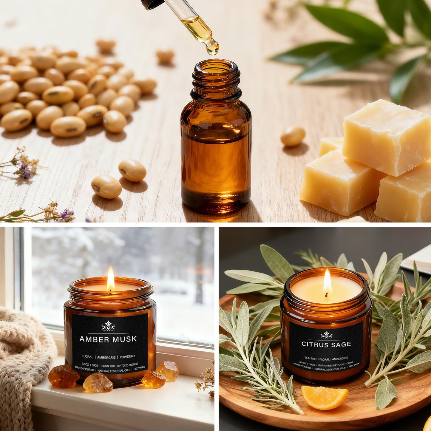 8 Pack Soy Wax Scented Candles Gift Set, Aromatherapy Candles with Lavender Chamomile, Citrus Sage, Caramel Vanilla, Coffee Whiskey, Long Lasting Stress Relief Candle, Unisex Home & Gift Set