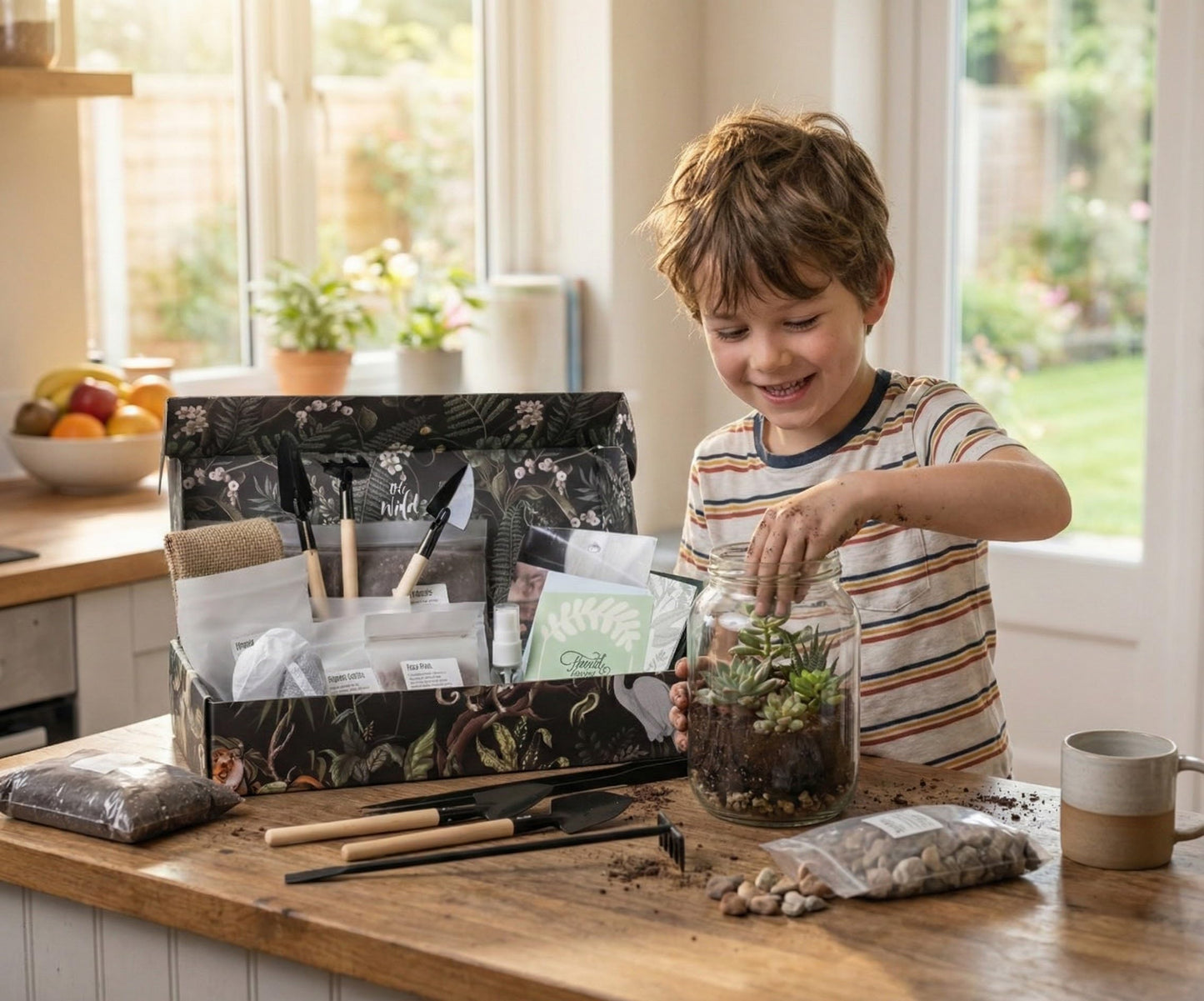 DIY Terrarium Kit | Pebbles Sphagnum Moss Activated Carbon Burlap Peat Moss Tools | Terrarium Supplies (Advanced)