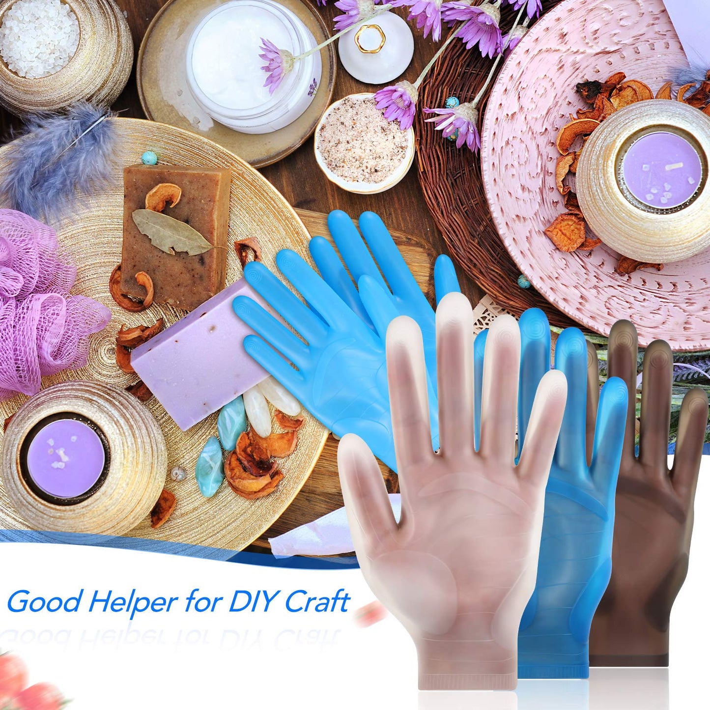 Geyoga 3 Pairs Silicone Gloves for Epoxy Resin Casting Reusable Waterproof Epoxy Gloves Safe Silicone Finger Protectors for DIY Jewelry Making Work Crafts