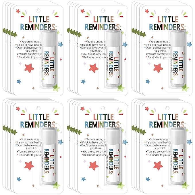 30 Pack Christmas Employee Appreciation Gift Lip Balms Bulk Staff Teacher Team Volunteer Thank You Gift Thanksgiving Christmas Appreciation Party Favor for Women Men(Little Reminders,Colorful)
