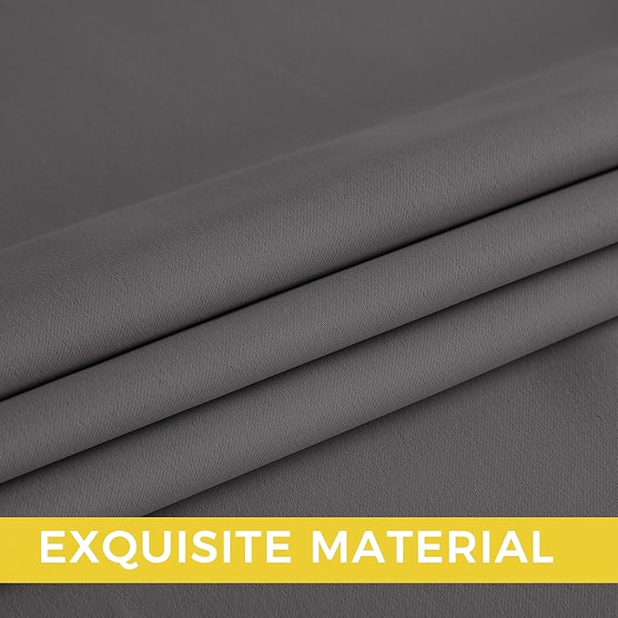 NICETOWN Room Darkening Draperies Curtains Panels, 2 Panels Grey W52 x L72