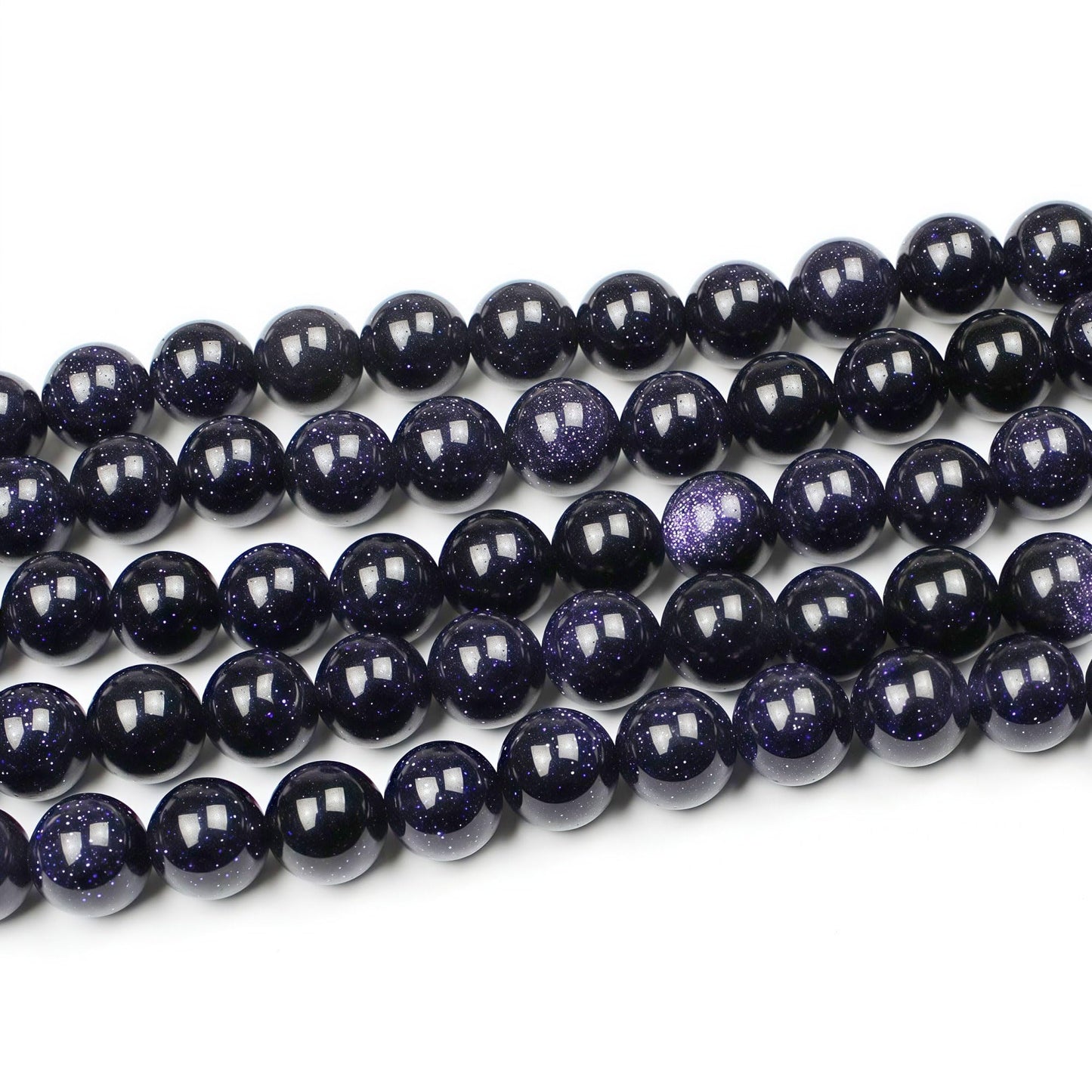 MJDCB Natural Stone Beads Blue Sand Stone Round Loose Beads for Jewelry Making DIY Bracelet Necklace (6mm)