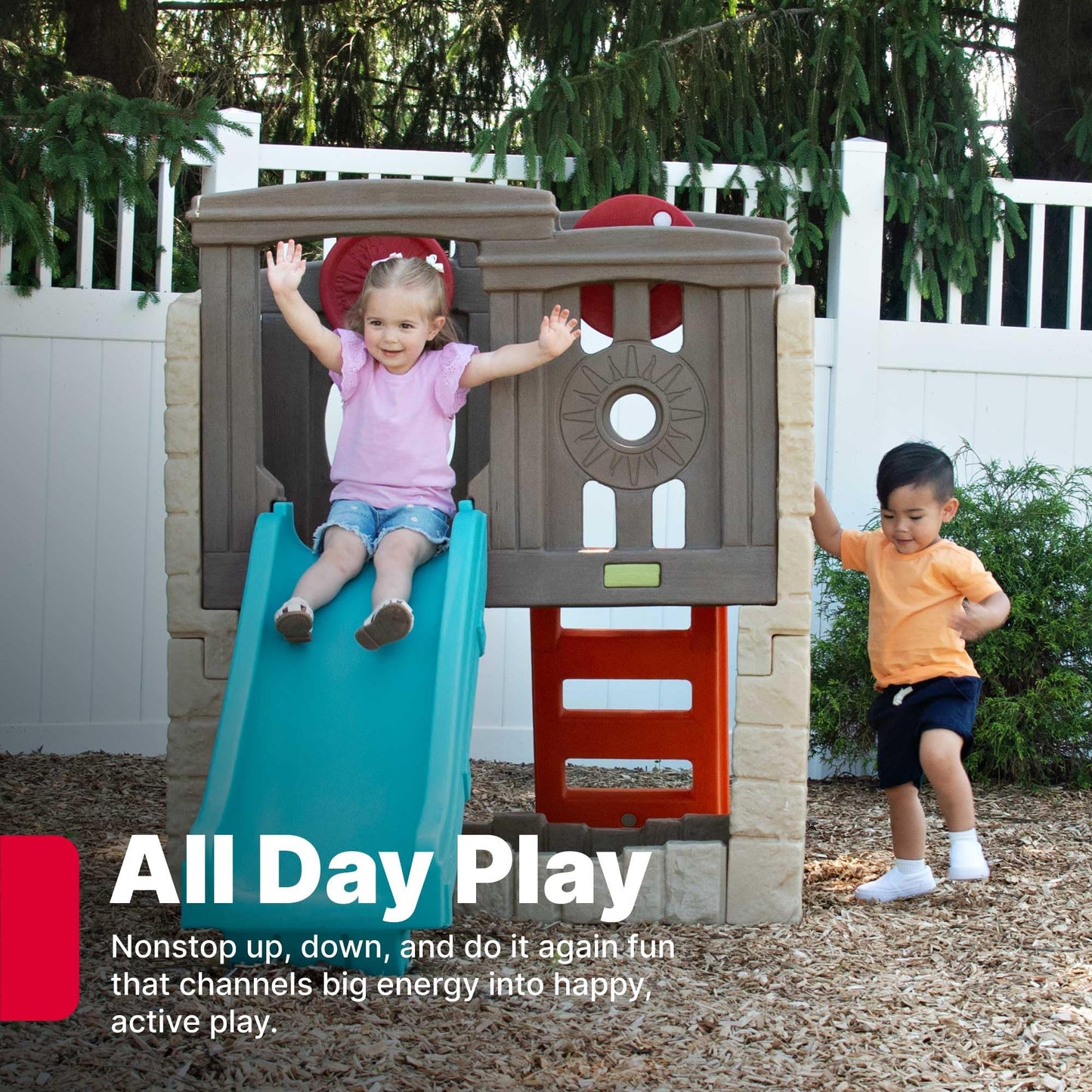 Step2 Woodland Climber II Kids Playset, Ages 2 –6 Years Old, Toddler Slide and Climbing Wall, Outdoor Playground for Backyard, Sturdy Plastic Frame, Easy Set Up