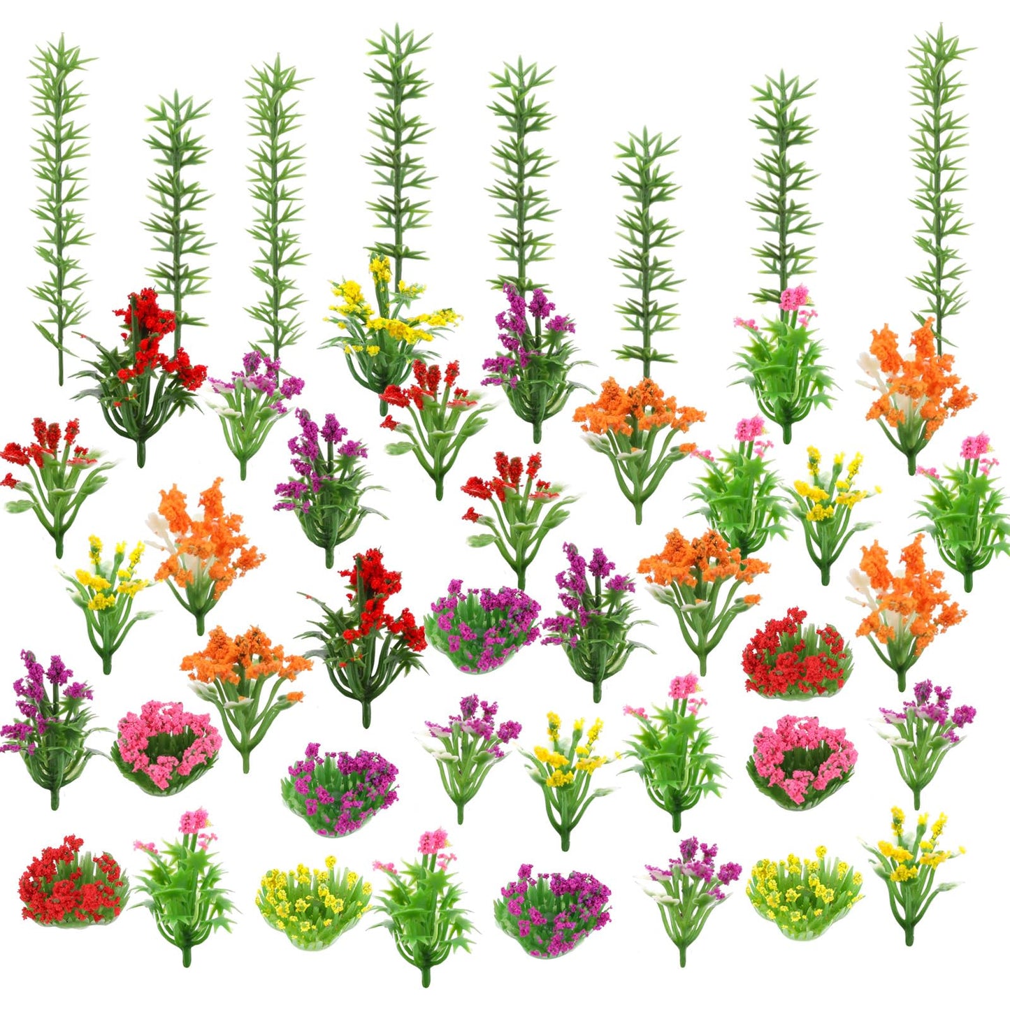 75pcs Model Trees 1.96-4.92" Mixed Diorama Model Tree Colourful Flower Trees Grass Architecture Mini Trees for Crafts Building Model Railway Scenery Landscape Supplies (Style 06)