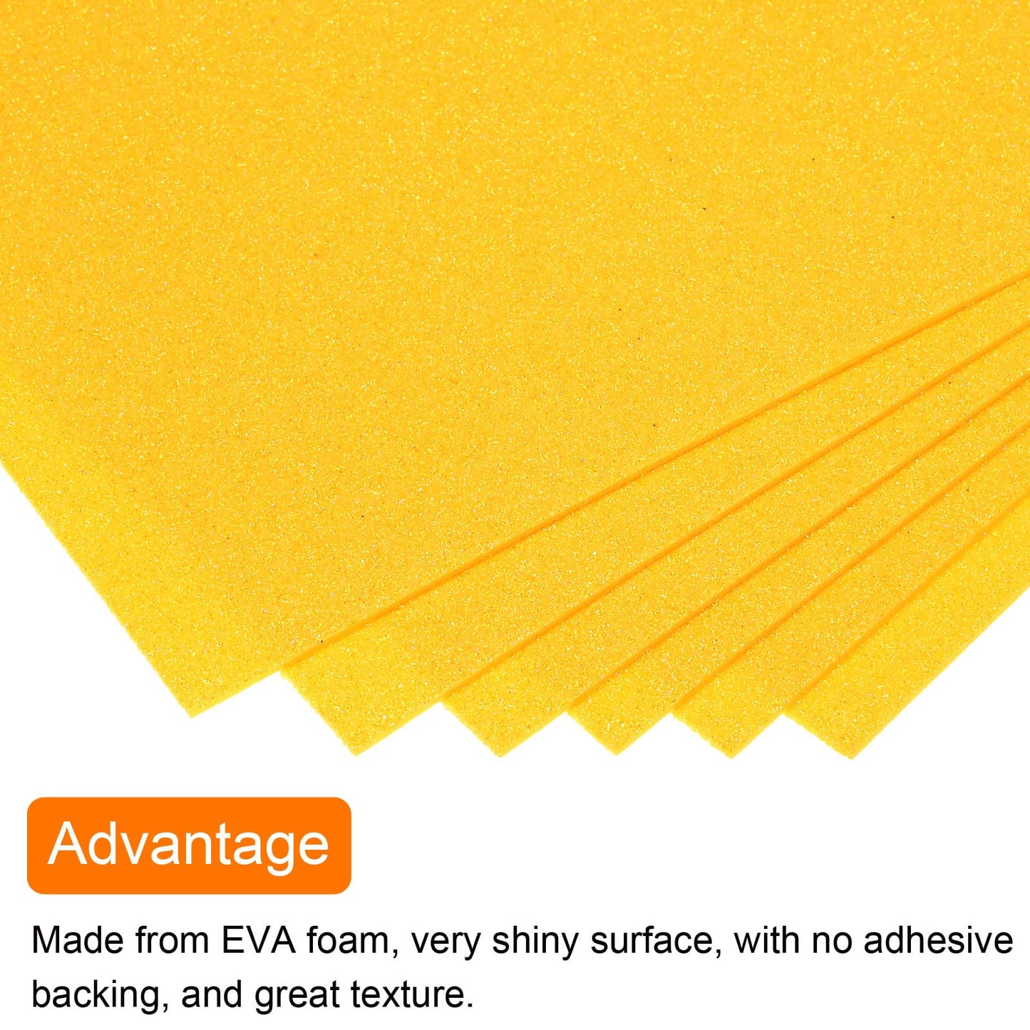 MECCANIXITY EVA Foam Sheets Glitter Light Yellow 10.8 Inch x 8.5 Inch 2mm Thick Crafts Foam Sheets for Costumes, Arts and Crafts Projects Pack of 10