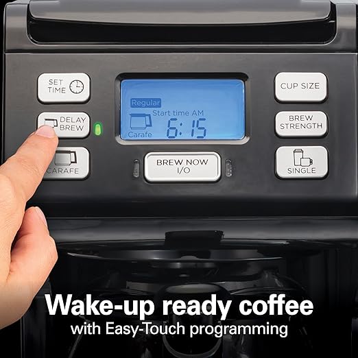 Hamilton Beach FlexBrew Trio 2-Way Coffee Maker, Compatible with K-Cup Pods or Grounds, Combo, Single Serve & Full 12c Pot, Black - Fast Brewing (49902JN)