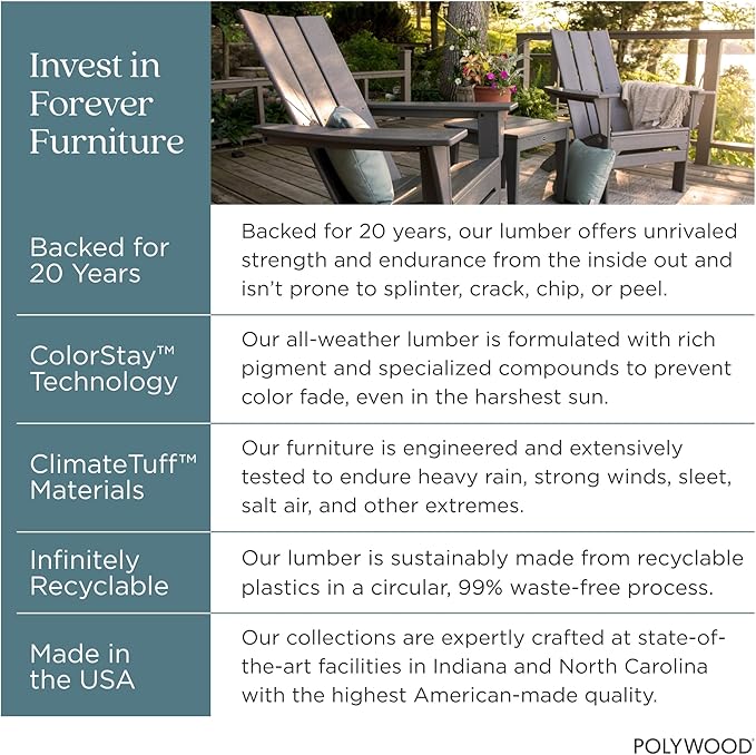 POLYWOOD GNB48GY Vineyard 48" Bench, Slate Grey