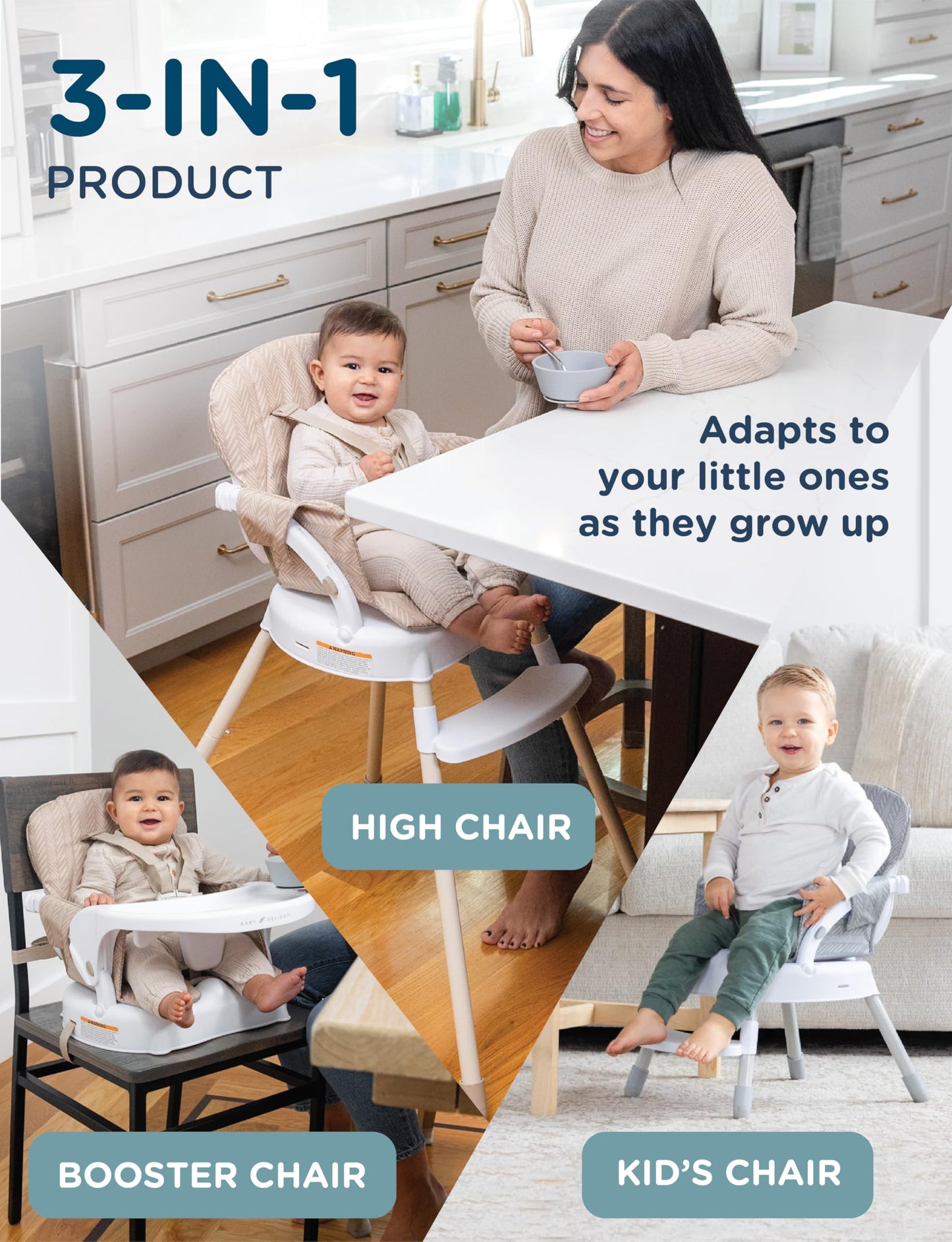 Baby Delight Ascent | 3-in-1 Highchair | Converts to Booster Seat and Playroom Chair | Green