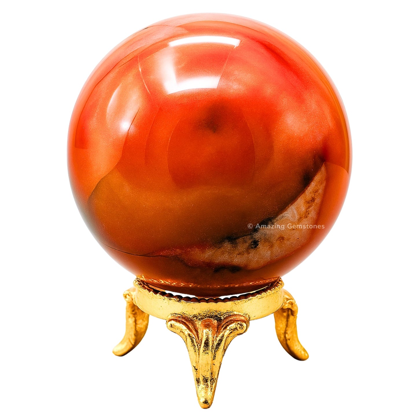 Amazing Gemstone Carnelian Crystal Ball with Stand - 2" Inches Crystal Sphere Meditation Balls for Witchcraft and Decorative Balls