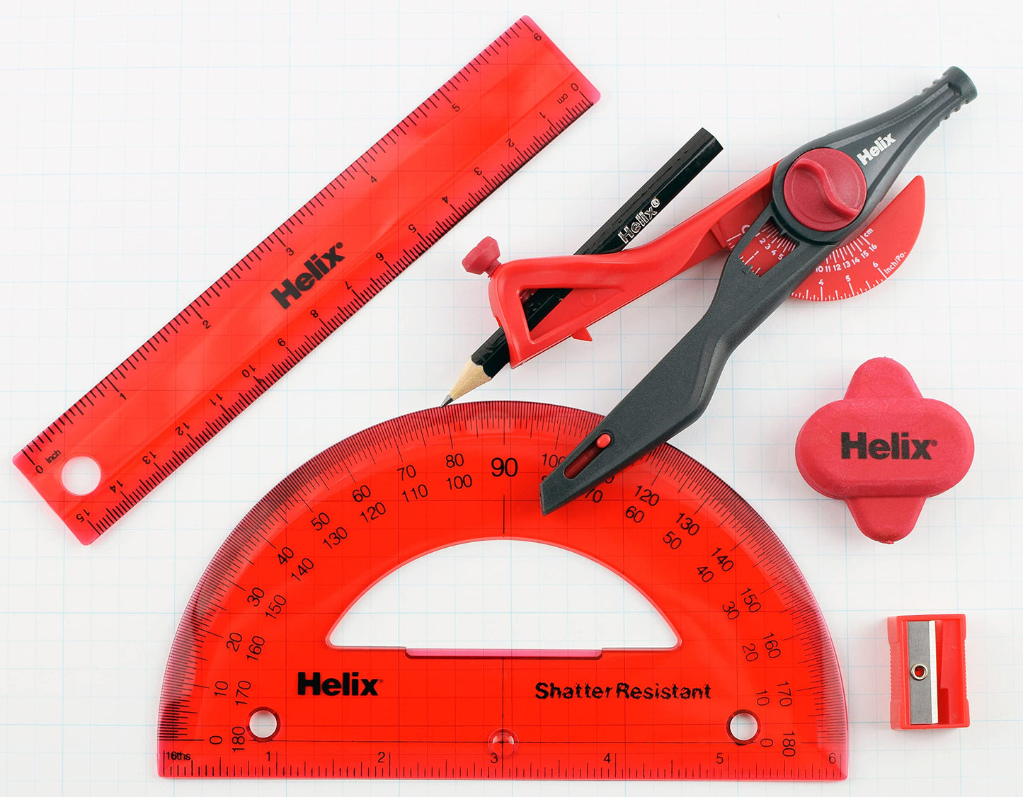Maped - Helix Super School Kit - Perfect for All Students - Measuring Dimensions for Design Projects - Convenient Carrying Pouch - Includes Carrying Pouch.