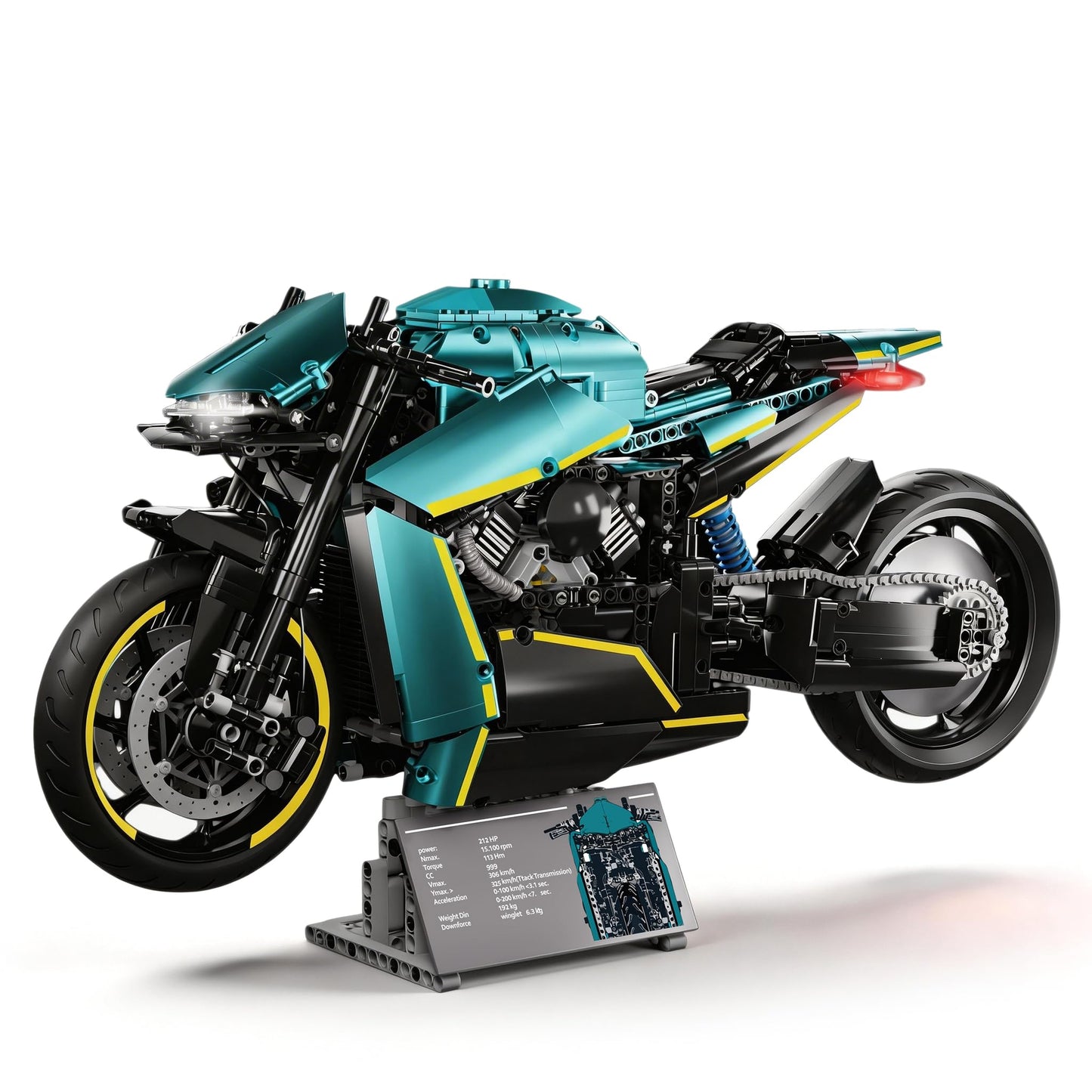 JSINMA Technic AMB001 Hyper Motorcycle Building Set for Adults, 1:5 Large Scale Bike Model with LED Lights, Mechanical Engineering Display Collectible Gift, 2100+ PCS
