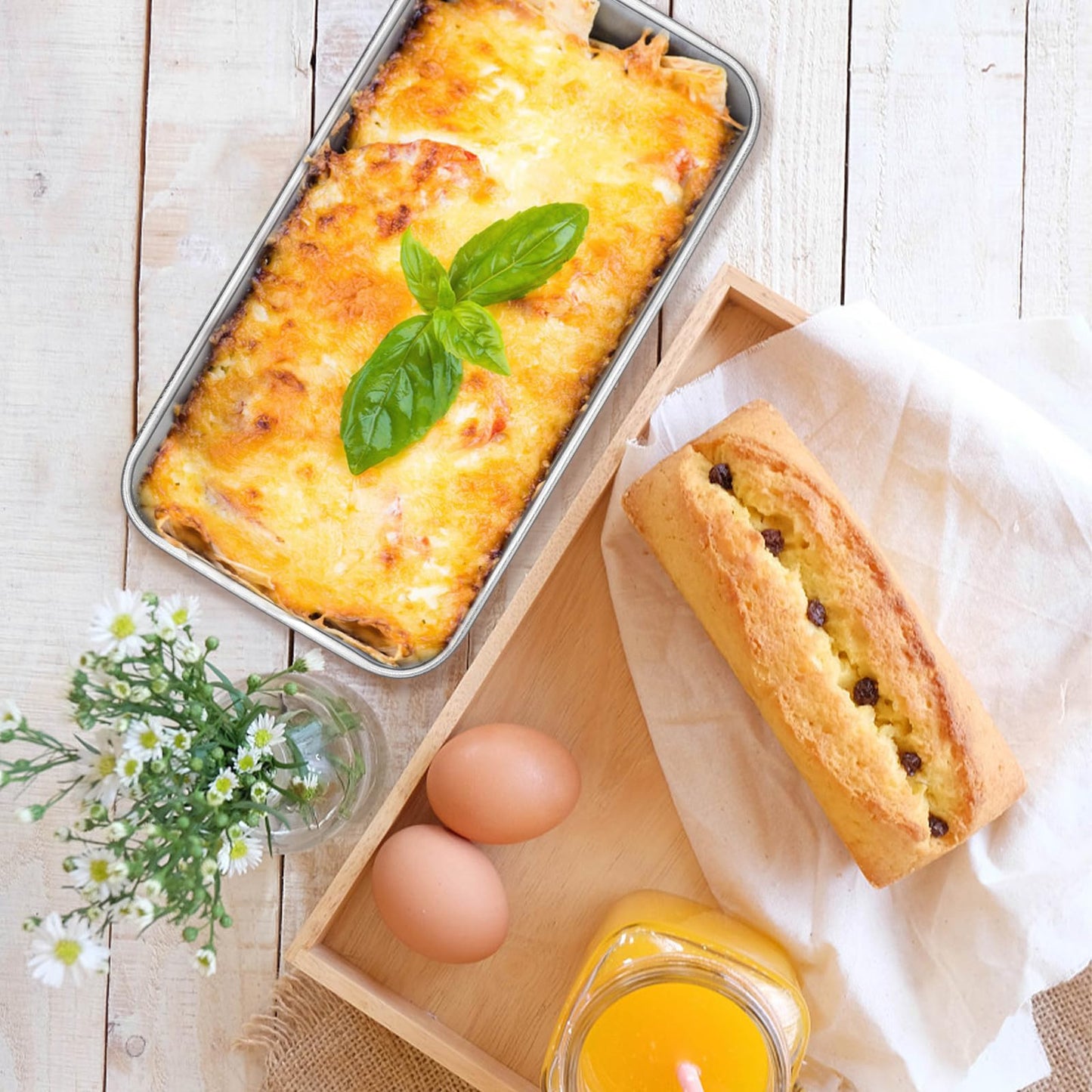 Onader Bread Loaf Pans Set of 8, 9 x 5 Inch Stainless Steel Deep Meatloaf Pan for Baking