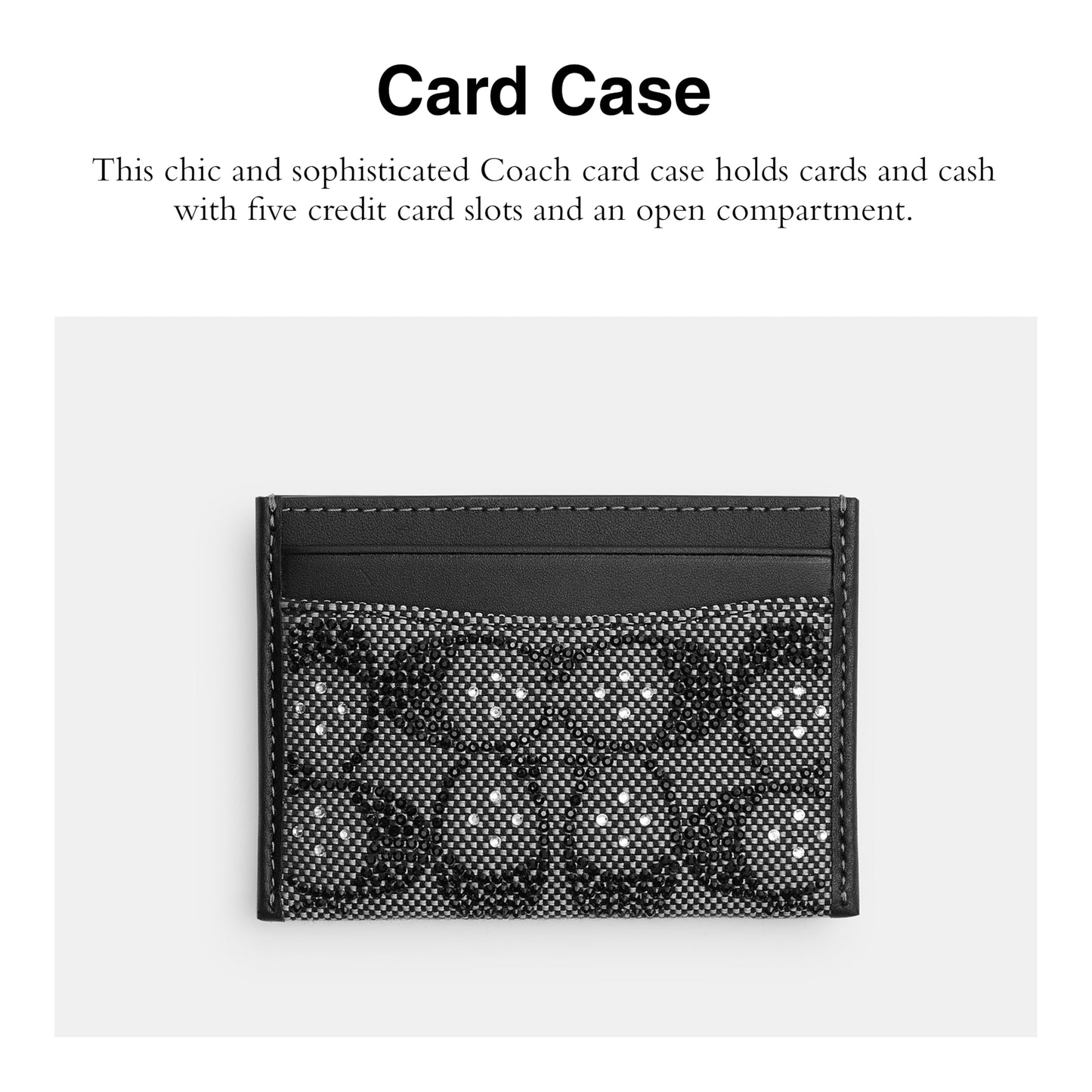 COACH Crystal Signature Jacquard Essential Card Case