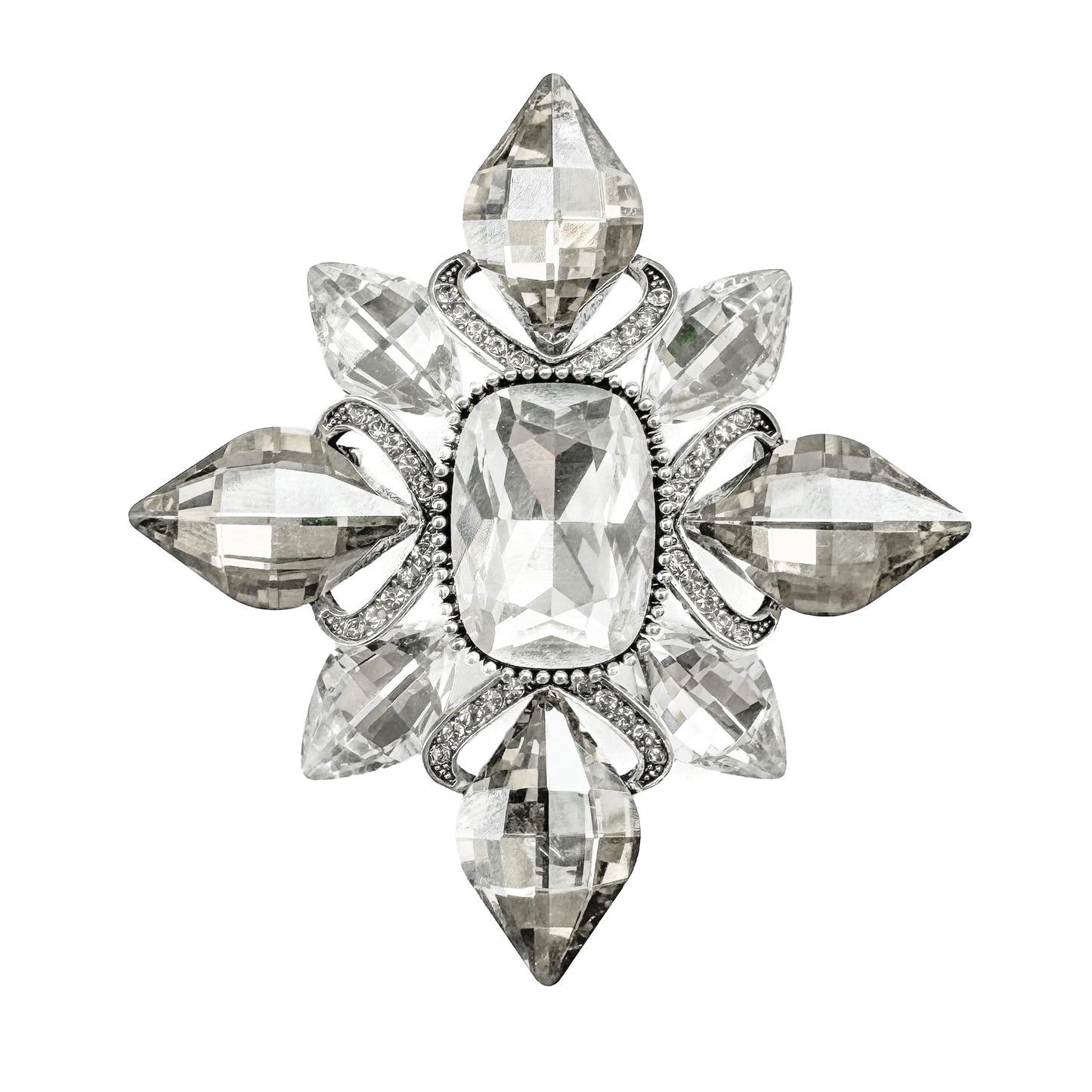 SinglinArt Brooches for Women Flower Rhinestone Crystal Jewelry