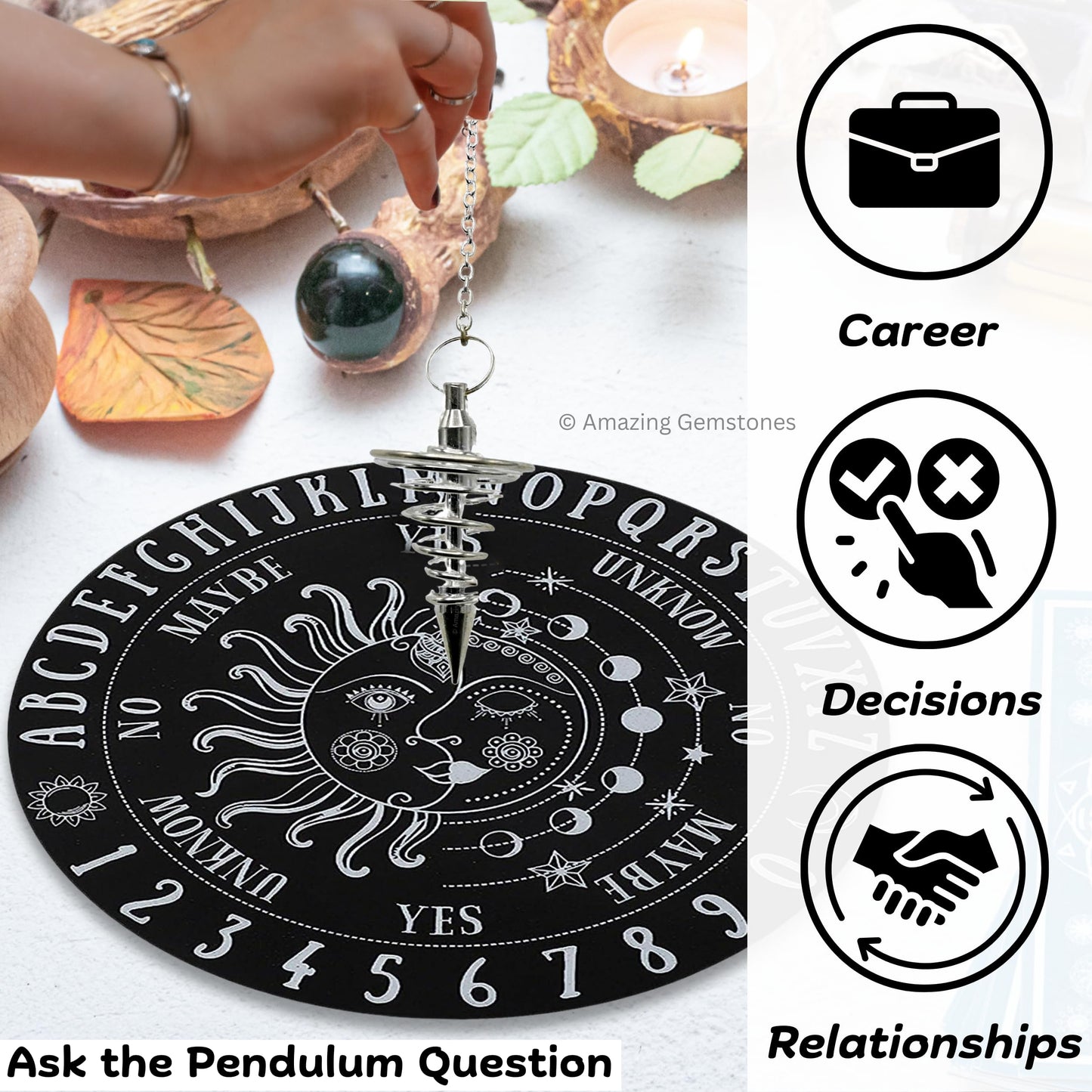 Amazing Gemstone Healing Metal Pendulums for Divination, Silver Spiral Coil Steel Copper Pendulum High Energy Pendulo de Bronce Pendulos de Mesa MP18