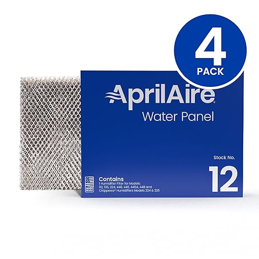 AprilAire 12 Water Panel Humidifier Filter Replacement for AprilAire Whole-House Humidifier Models 112, 224, 225, 440, 445, 445A, 448 (Pack of 4)