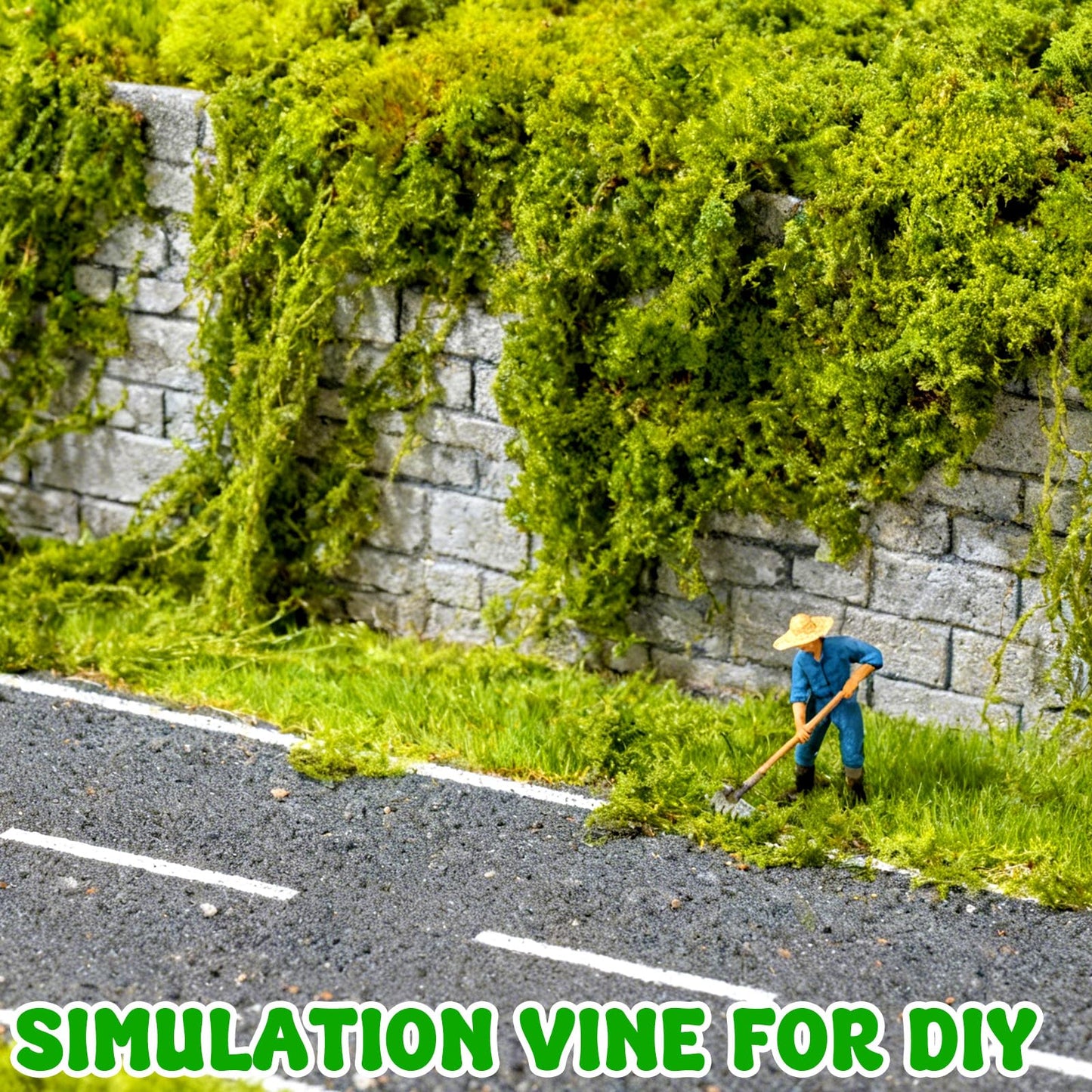 Warmtree Realistic Miniature Vines Simulation Vine Miniature Plants for DIY Mini Model Railway Fairy Garden Architecture Diorama Supplies Scenery Landscape Layout (Light Green)