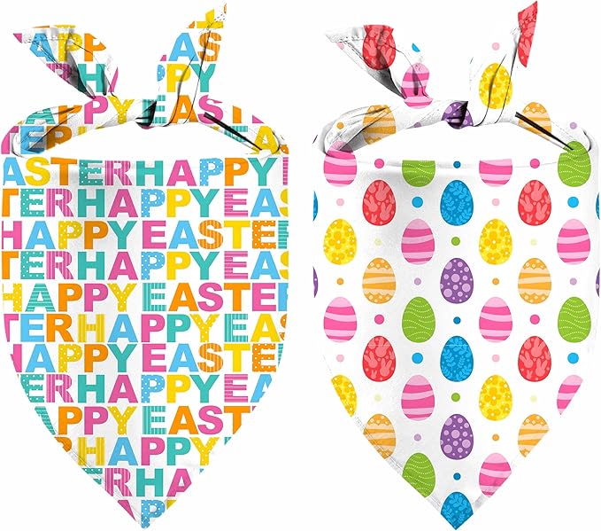 Valentines Dog Bandanas, 2 Pack Mother's Day Triangle Dog Bandanas, Reversible Love and Heart Pet Scarf, Premium Durable Fabric, Boys and Girls, Holiday Bandana for Large and Extra Large Dogs