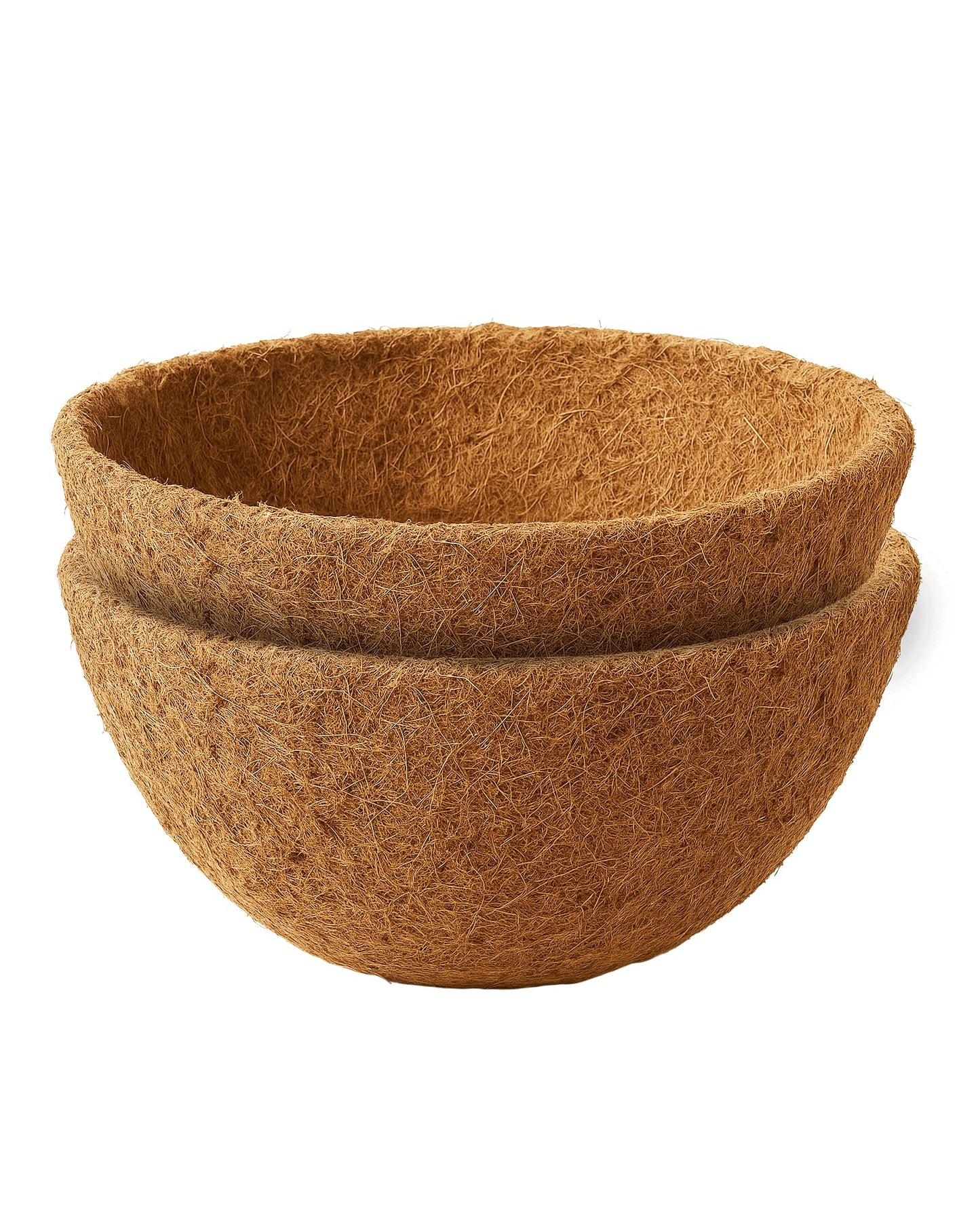 gardmate 18 Inch Coconut Fiber for Plants, Round Pre-Formed Coco Planter Liner, Pack of 2 | Thick Natural Coconut Fiber Basket Liners for Hanging Planters, Window Boxes & Pet Nesting