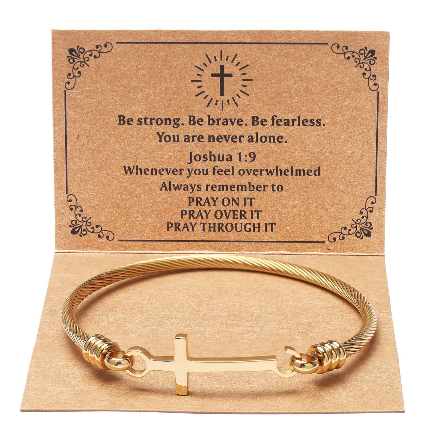 DS Religious Gift for Her Christian Cross Bracelet Bible Verse God is Within Her She Will Not Fall Inspirational Bracelets For Women Stainless Steel Jewelry Gift To Daughter Best Friend