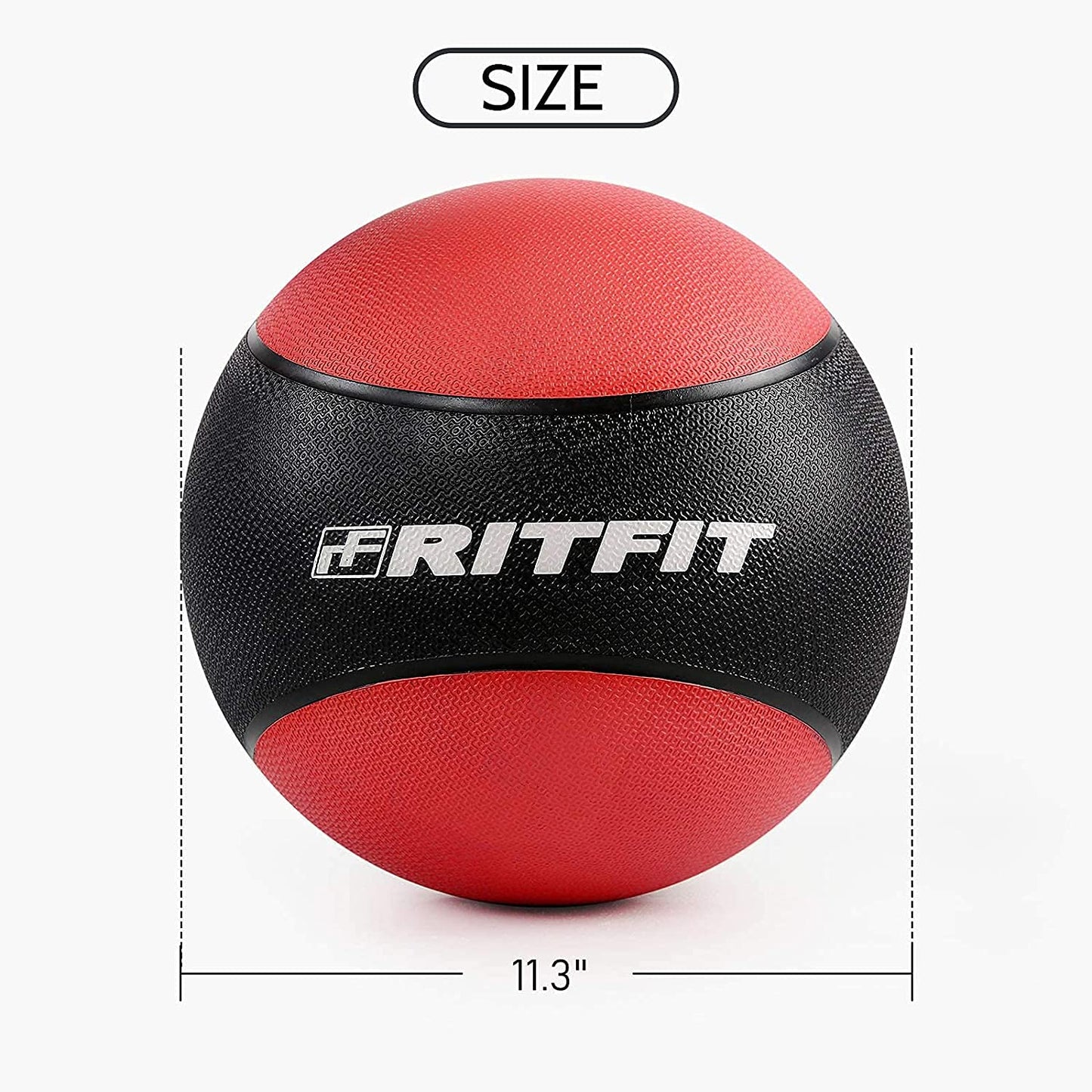 RitFit Weighted Medicine Ball Set - 6LB / 8LB / 10LB / 12LB, Non-Slip Rubber Shell & Dual Texture Grip - Workout Exercise Ball for Core Strength, Balance Training, Coordination Fitness