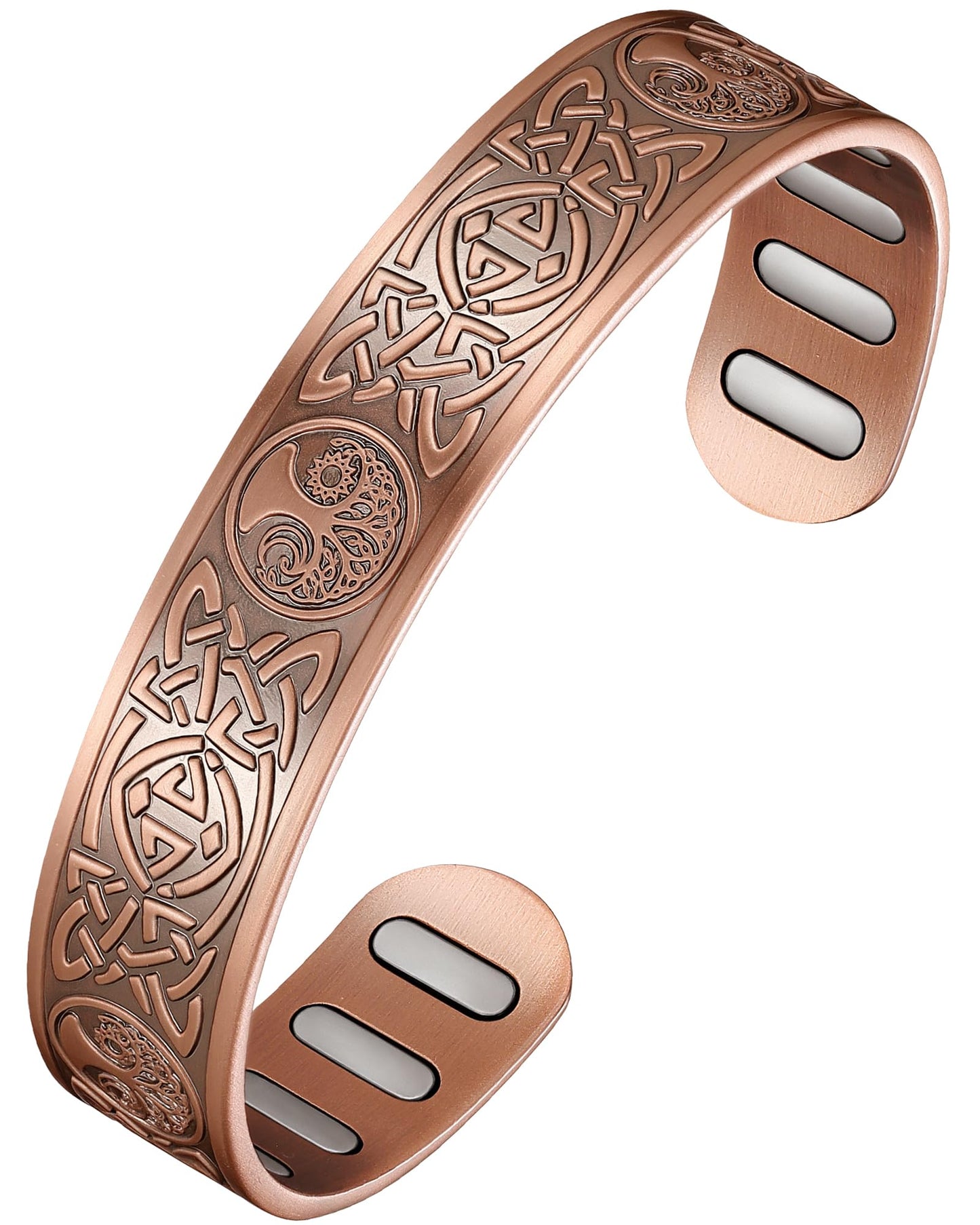 Jecanori Copper Magnetic Bracelets for Men and Women–Upgraded Oval Magnets-Adjustable Cuff Bangles