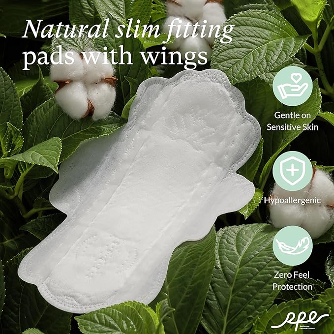 100% Organic Pads for Women, Ultra Thin Feminine Pads with Wings, Unscented Period Pads, Regular Absorbency Sanitary Pads, Organic Cotton Pads Menstrual (Regular, Size 3, 108 Count)
