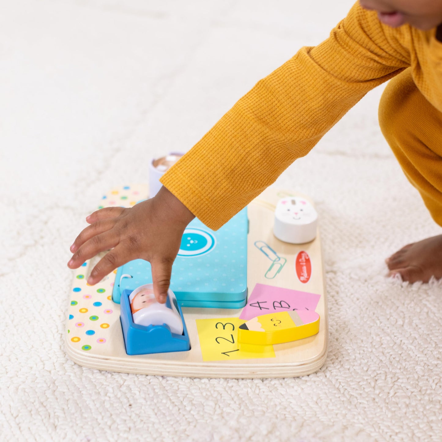 Melissa & Doug Wooden Work & Play Desktop Activity Board Infant and Toddler Sensory Toy - FSC-Certified