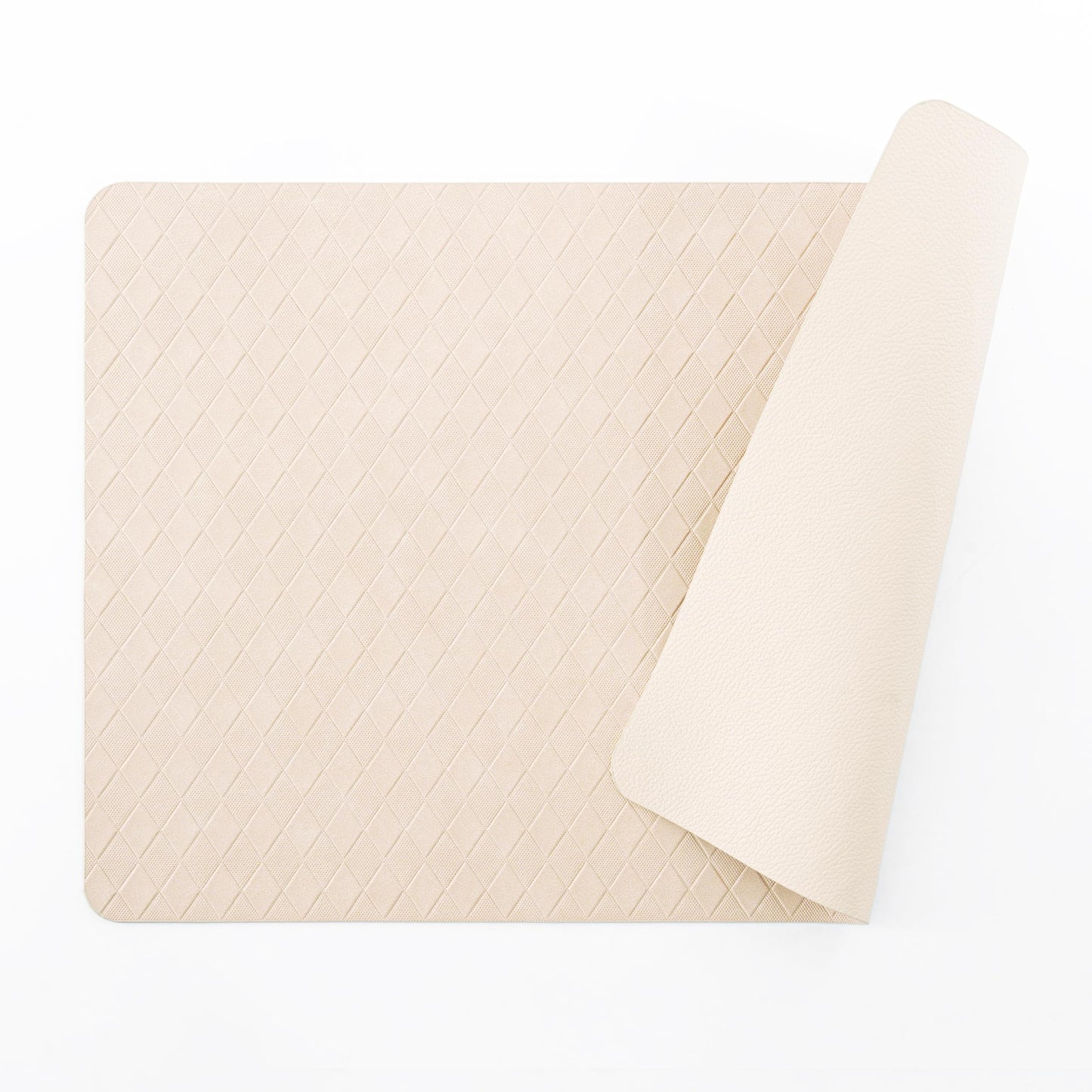 POLYTE Indoor/Outdoor Washable Geometric Vinyl Faux Leather Table Dining Placemats, Set of 4