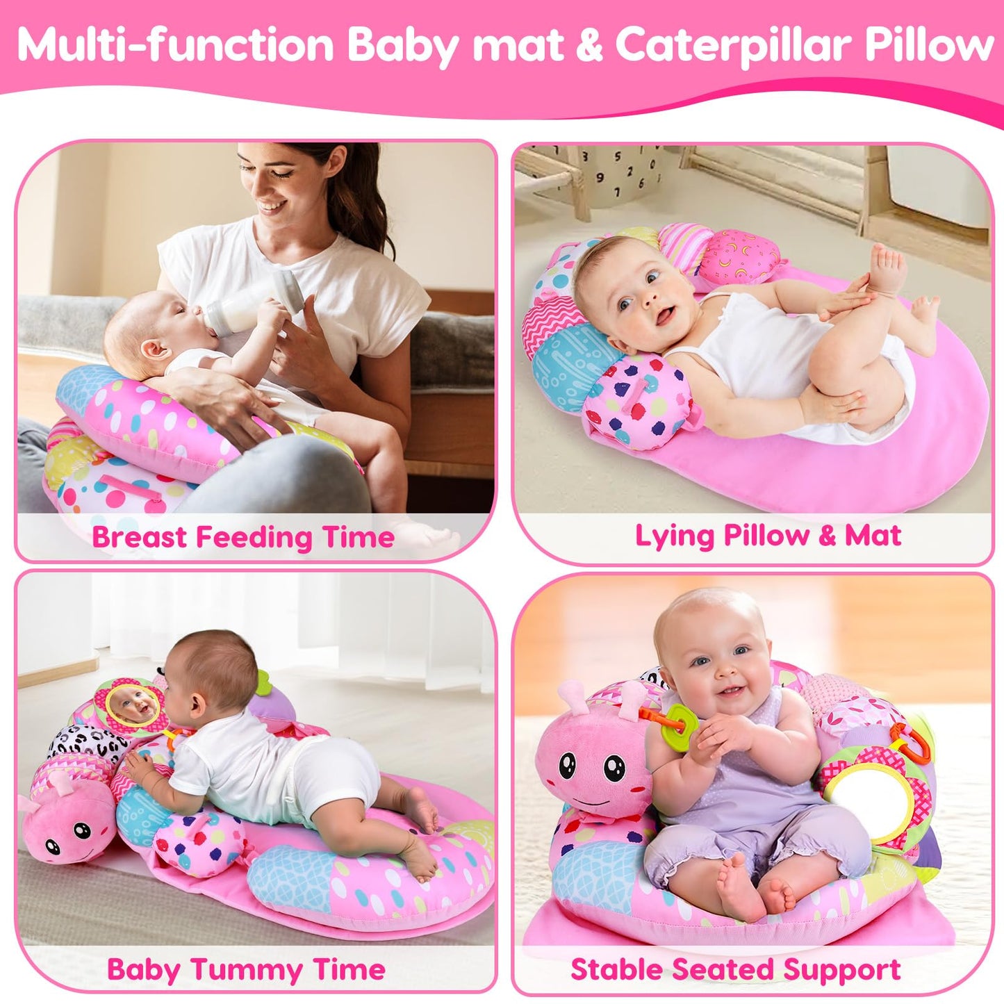 Baby Sensory Caterpillar Tummy Time Mat Toys