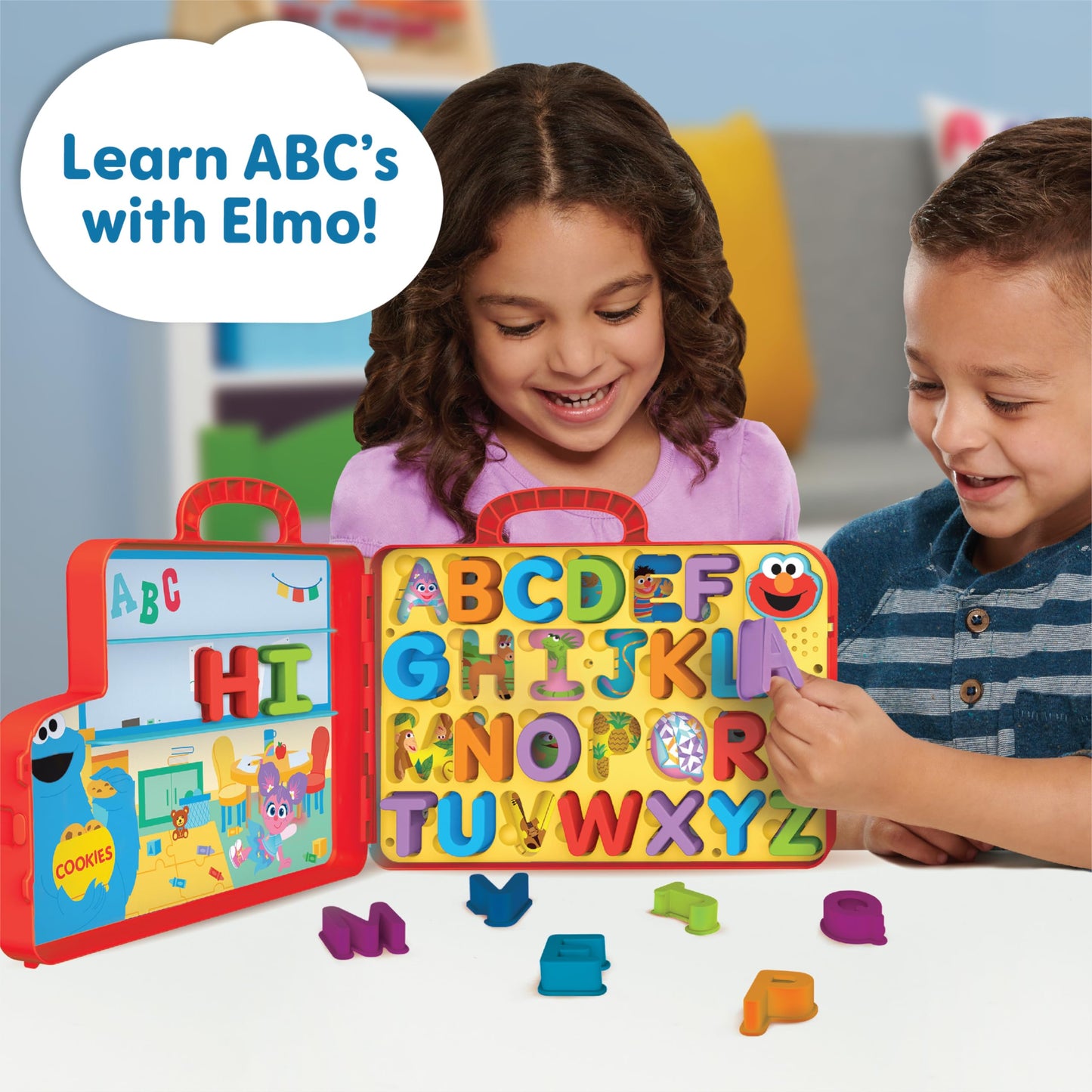 Sesame Street Elmo’s Learning Letters Bus Activity Board, Preschool Learning and Education, Kids Toys for Ages 2 Up by Just Play