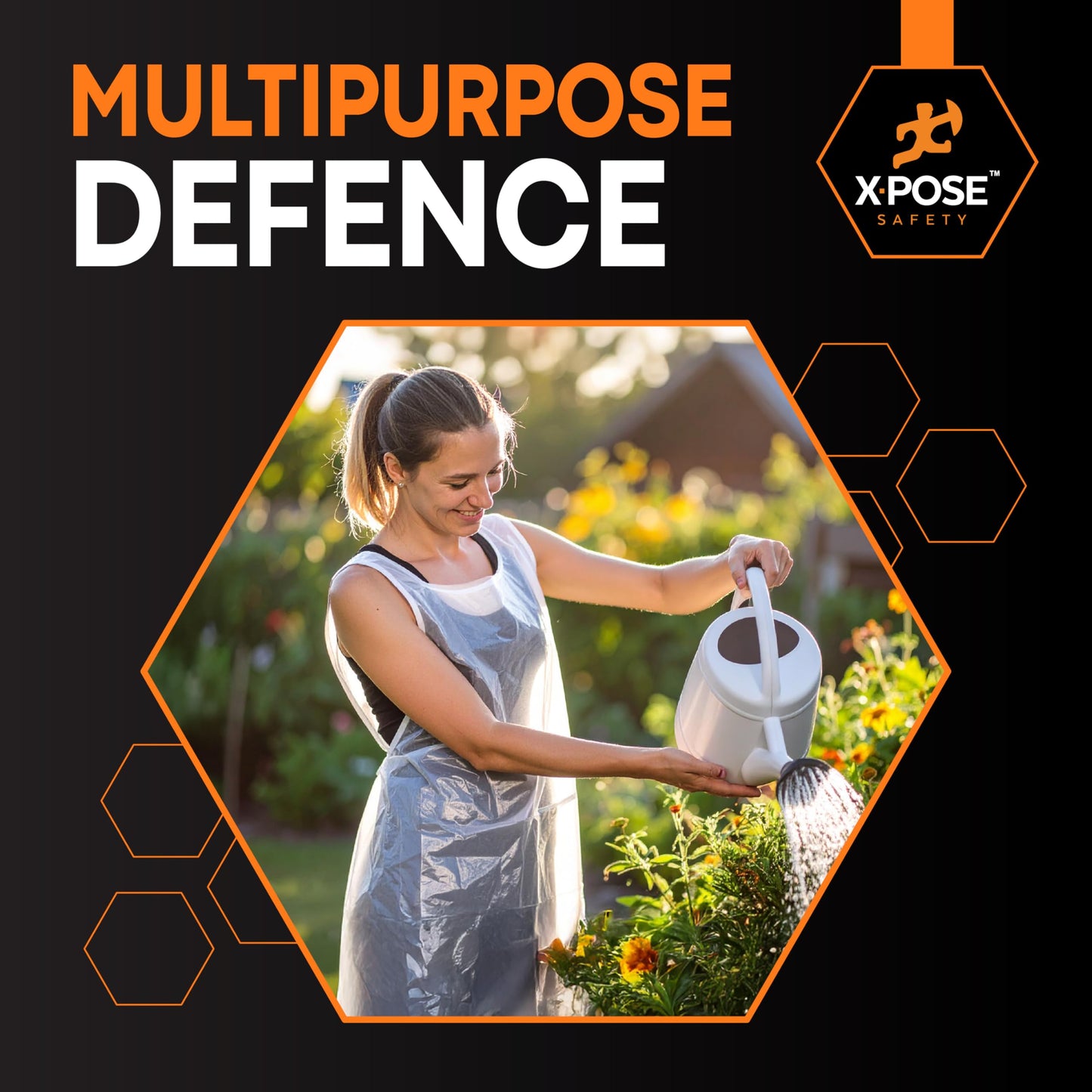 Xpose Safety 100 Pack White Plastic Disposable Bulk Aprons, Individually Wrapped Waterproof Polyethylene Aprons for Cooking, Food Prep & Cleaning, 1 Mil Durable Plastic, 24" x 48"
