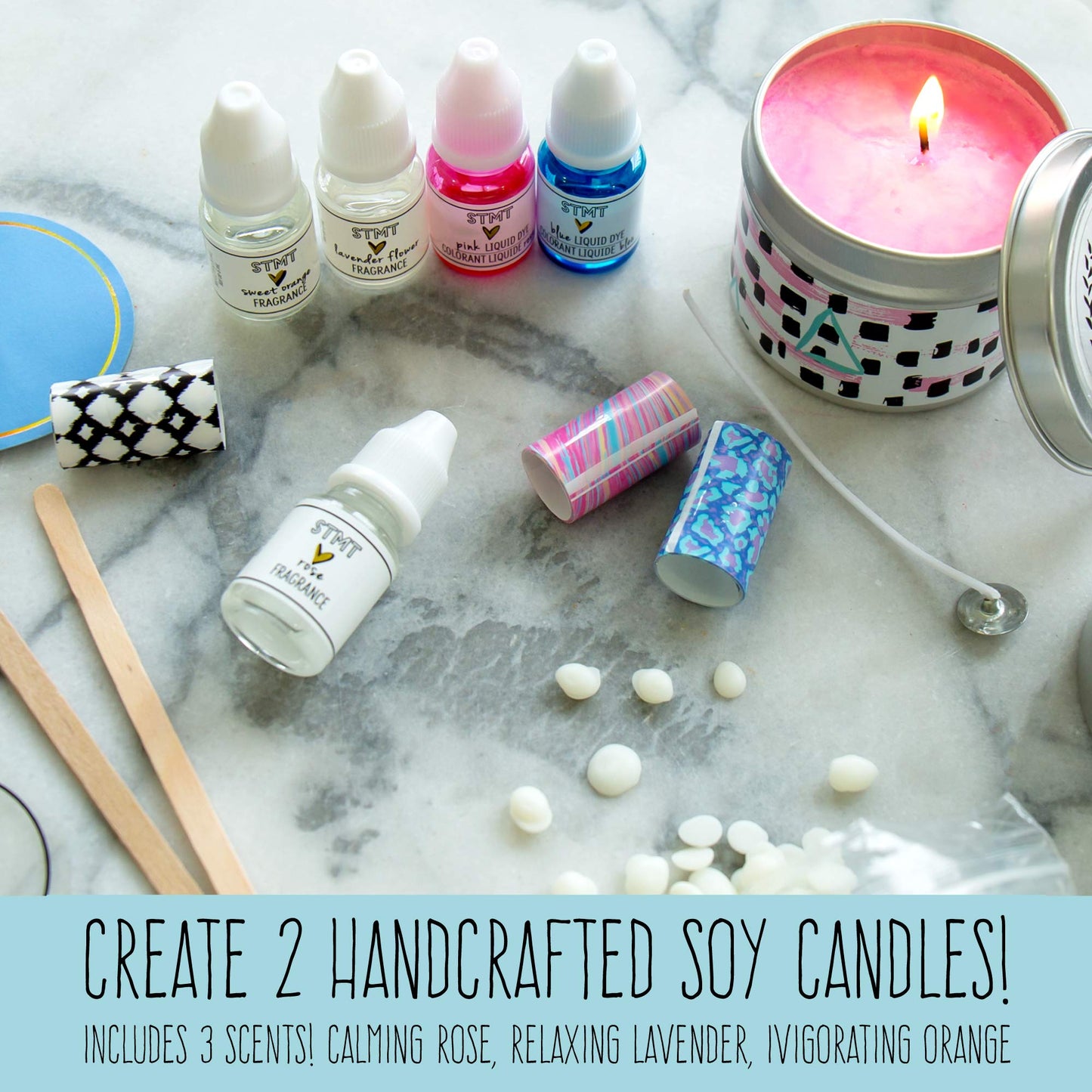 STMT D.I.Y. Custom Candles, Candle Maker Kit, DIY Candle Making Set, Make Your Own Candle Starter Kit for Kids, Ages 8+, Colors may vary