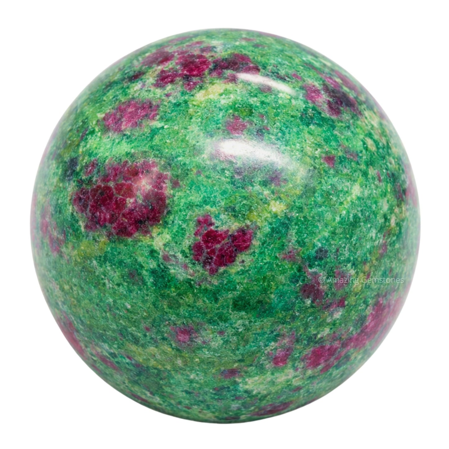 Amazing Gemstone Ruby Fuchsite Crystal Ball with Stand - 2 Inches Crystal Sphere Meditation Balls for Witchcraft and Decorative Balls