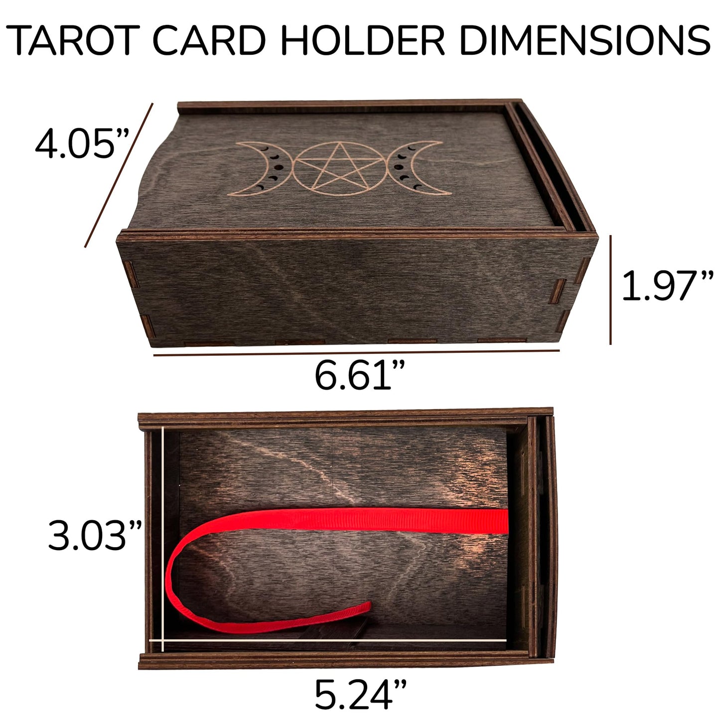 Marolen Tarot Card Holder Box with Moon Phase Design – Tarot Deck Holder Box with Slots – Witchcraft Decor – Gifts for Tarot Lovers – Tarot Accessories for Women