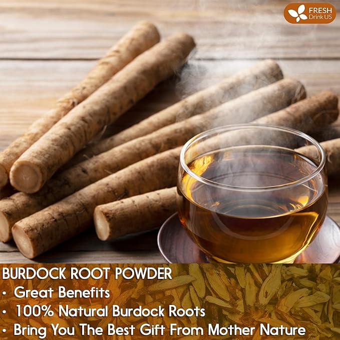 FreshDrinkUS, Premium 2oz Burdock Root Powder, 100% Natural & Pure from Burdock Root, No Additives, No Caffeine, Vegan