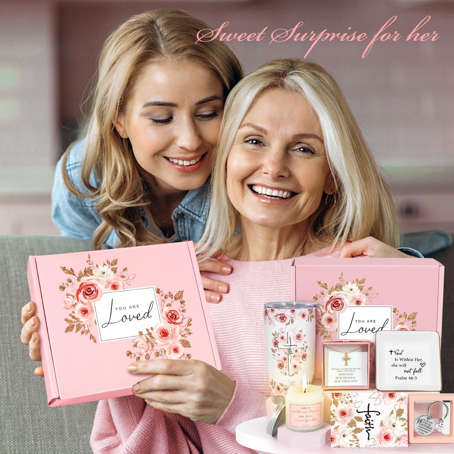 Christian Gifts for Women - Religious Gifts for Women - Inspirational Christian Gifts Set for Woman Friend, Mom, Grandma, Sister, Christian Birthday Gifts, Spiritual Gifts, Catholic Gifts for Woman