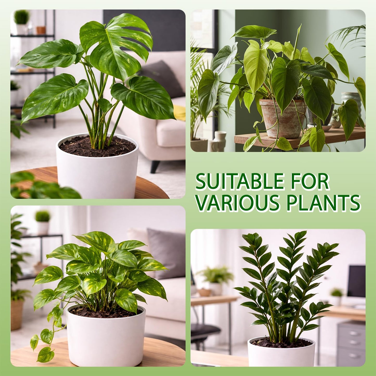 10Pcs Stackable Monstera Plant Support Stakes, Indoor Climbing Poles with Clips and Ties for Potted Plants and Pothos