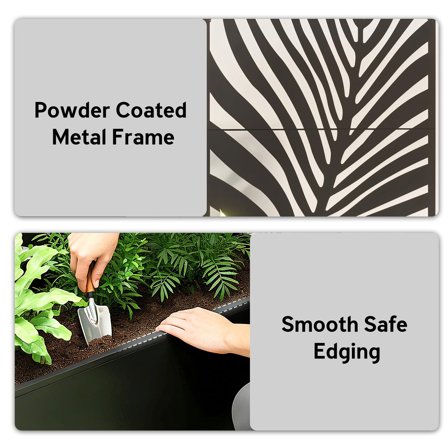 Outsunny Metal Planter Box with Trellis, 71" Tall Raised Garden Bed with Trellis Privacy Screen for Climbing Plants, Large Leaf Cut-Out Privacy Planter for Garden, Patio, Balcony