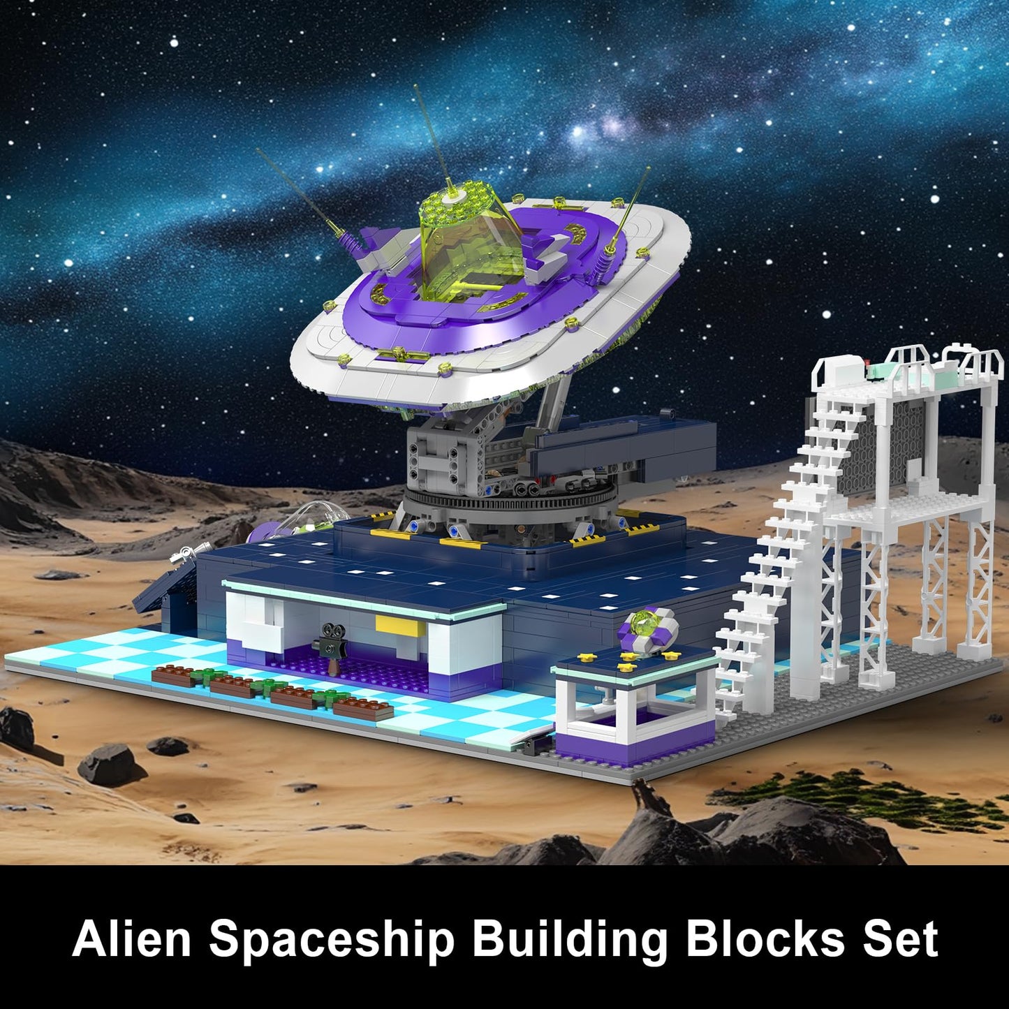 Mould King Spaceship Building Sets, Flying Object Model Kit, Collectible Home Decoration Building Set, Creative Play Space Toy Gift for Teens Adults(2053 PCS)