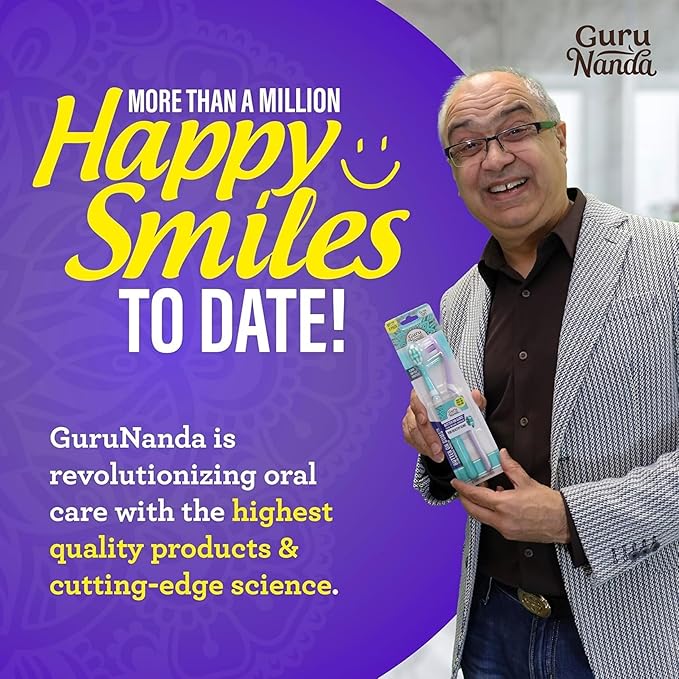 GuruNanda Butter On Gums Toothbrush, ADA Accepted, with 8000+ Ultra Soft Softex Bristles for Sensitive & Receding Gums, Perfect for Whiter Teeth, 2 Ct
