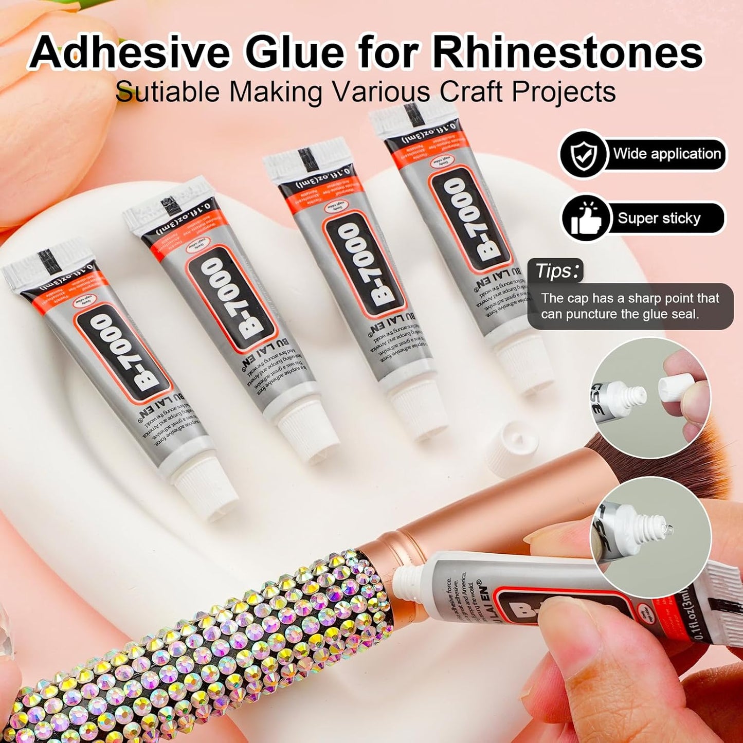 Canvalite 25000PCS Resin Jelly Rhinestones for Crafting,Clear AB Flatback Gems, Bedazzling Crystal with 5 X 2.5g B7000 Jewelry Glue and Tweezers and Dotting Pen for DIY Crafts Clothing Shoes Nail Art