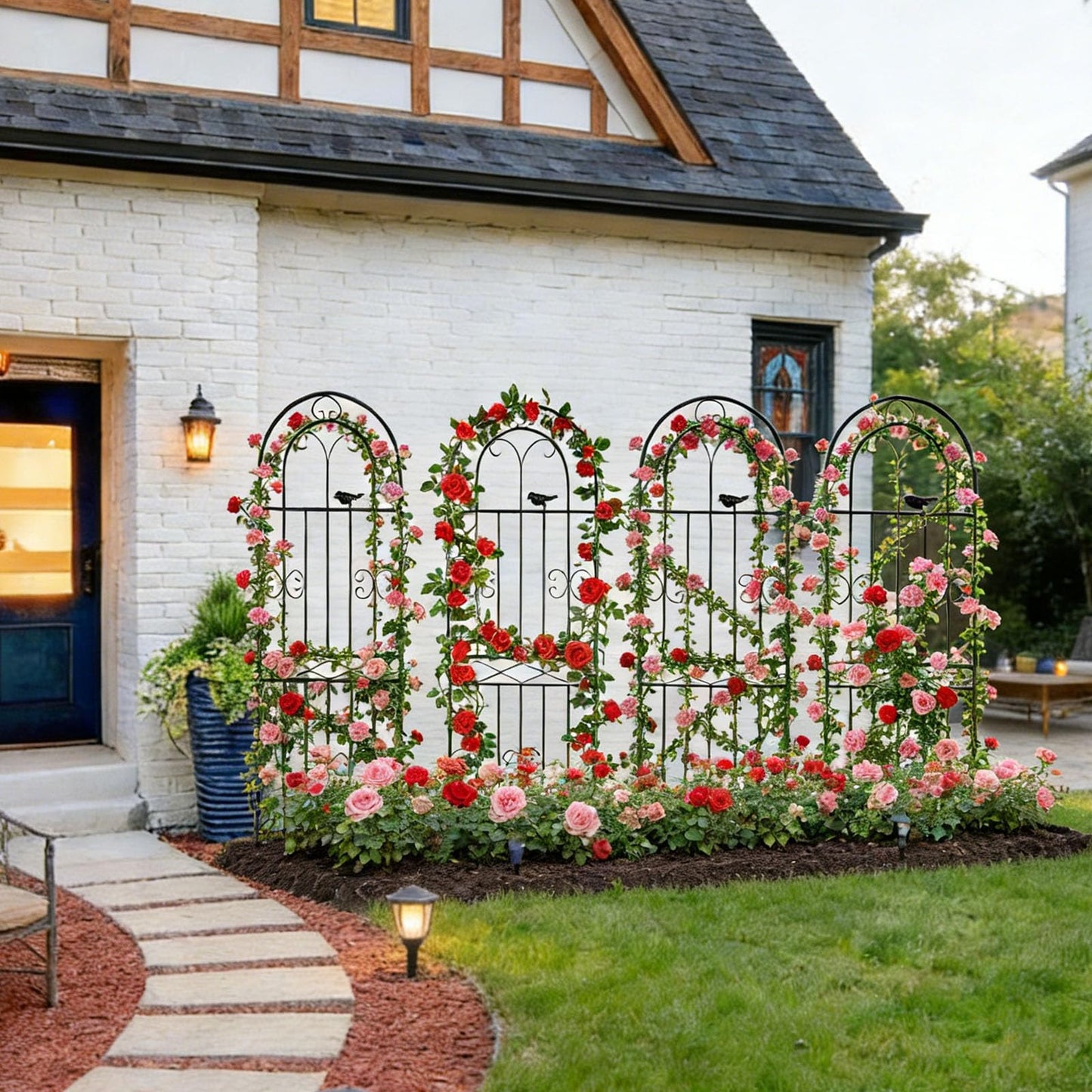 Amoskey 2 Pack 71x20in Durable Garden Trellis for Climbing Plants - Outdoor Trellis Supports for Lush Greenery - Ideal for Vines, Flowers, and Vegetables, Easy Installation & Space-Saving Design