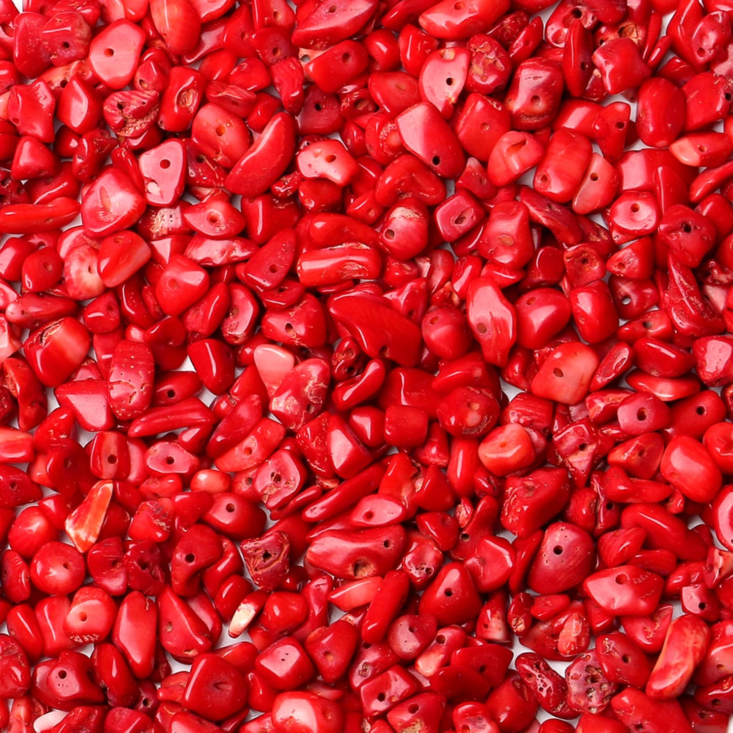 ZHIYUXI 400pcs Red Coral Beads 5-8mm Crystals Gemstones for Bracelet Making Irregular Stone Bead for Jewelry Making Craft2 Strands