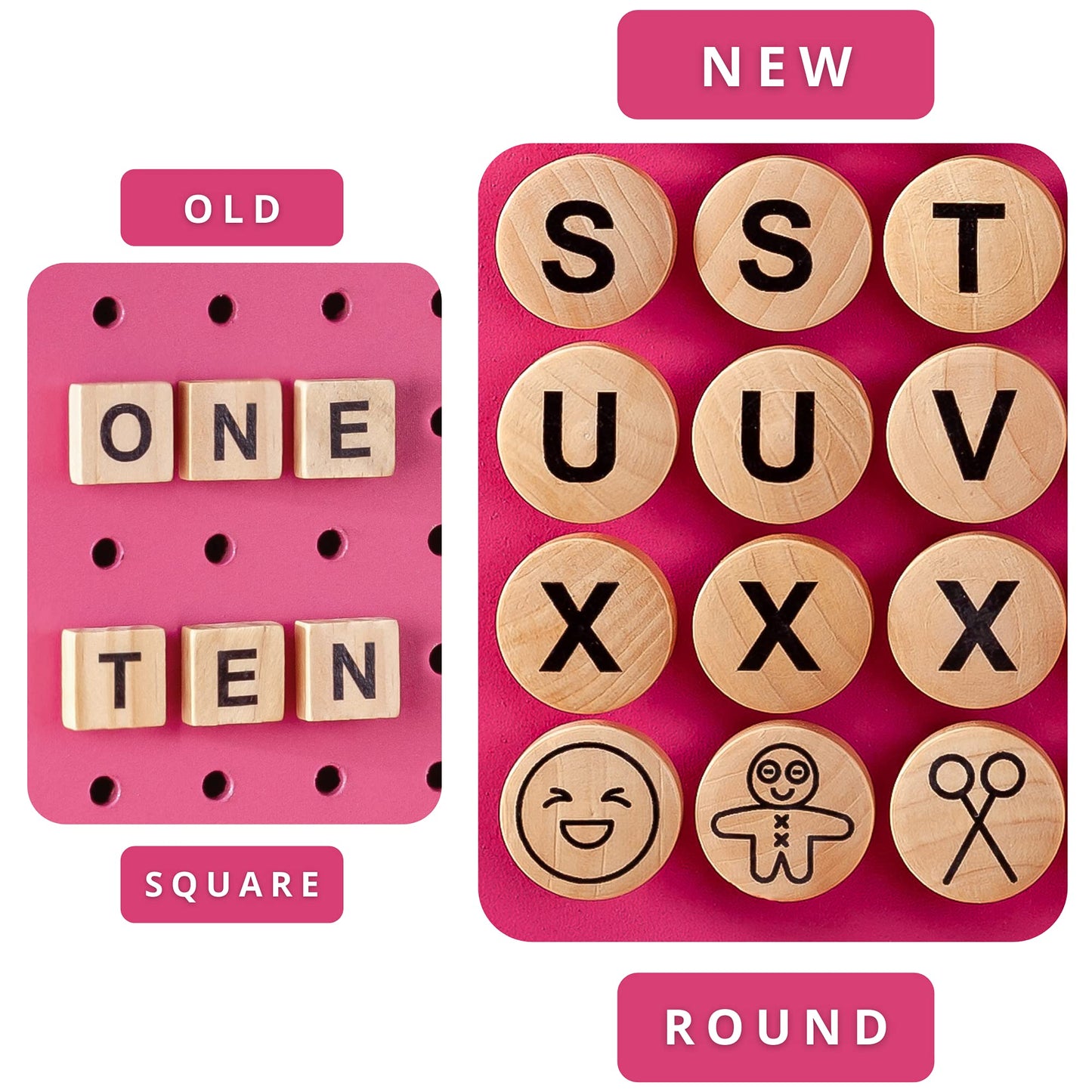 Craft Room Pegboard Letters for Pegboard Craft Peg Board Organizer Accessories | 115 Pegboard Decoration Blocks with Emojis - Round