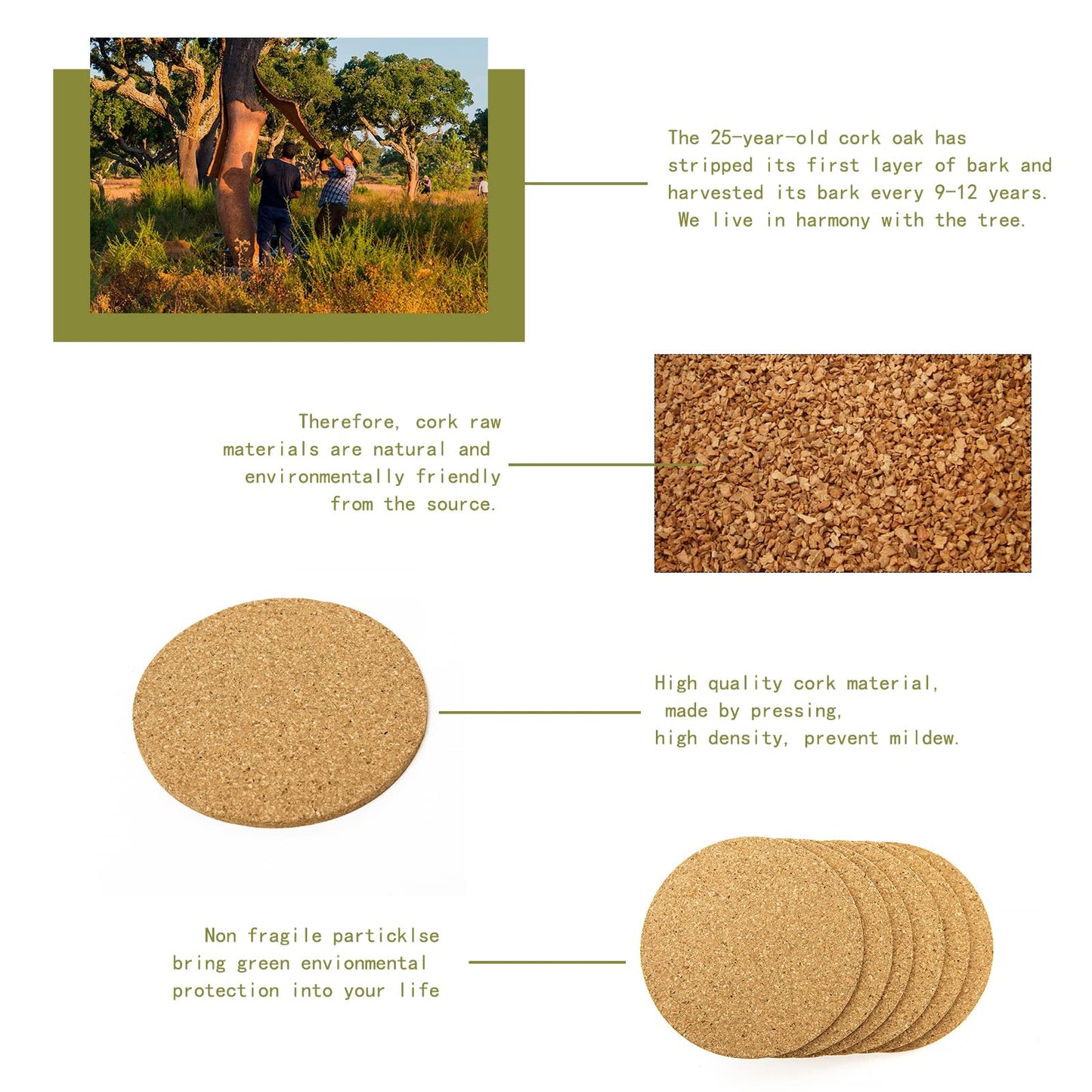 Cork Coasters for Drinks - 30 Pack Blank Round (90mm x 3.5mm) for Laser Engraving, Hot Mug Safe & Non-Slip Surface - Bulk DIY Coasters for Wedding, Coffee Bar, Home Decor - FP FAITHFUL PANDA