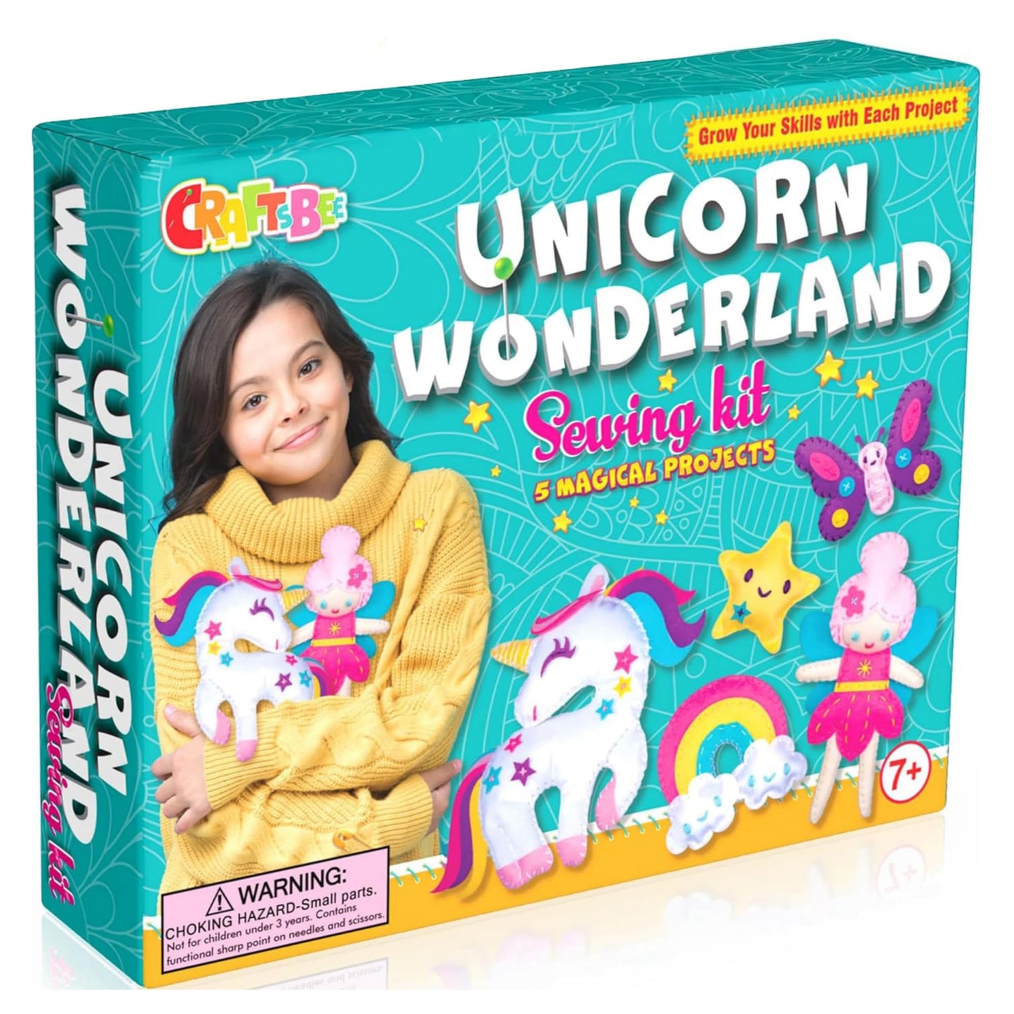 Magical Unicorn Sewing Kit for Girls 7+ - Create 5 Adorable Felt Animals & a Cozy Pillow - Fun, Easy, and Educational DIY Craft
