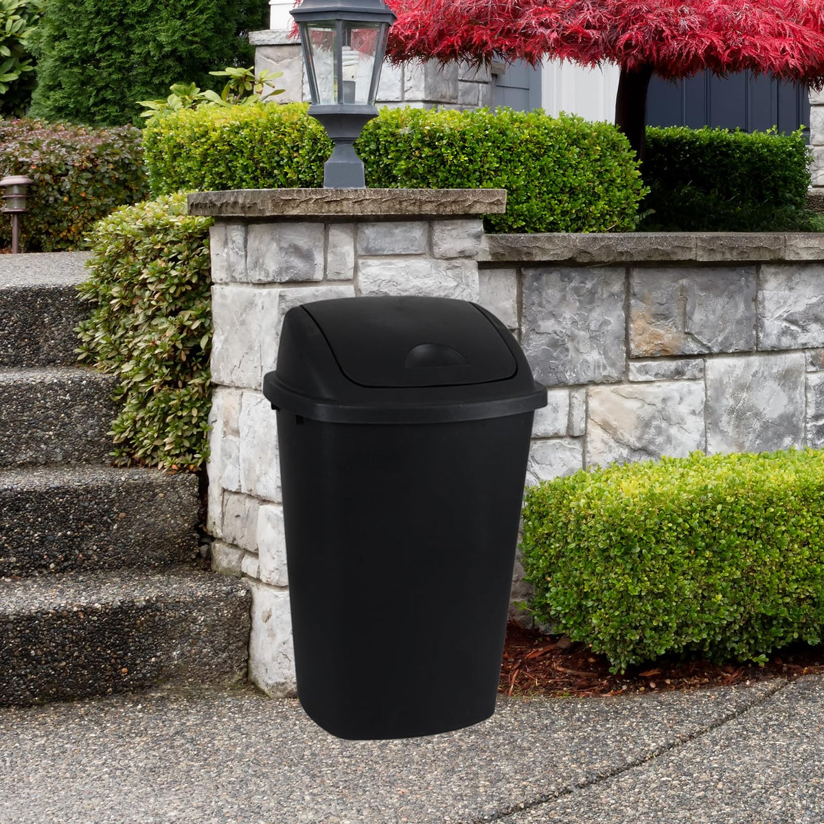 4 Pack 13 Gallon Kitchen Trash Garbage Can with Swing Lid (4 Count)