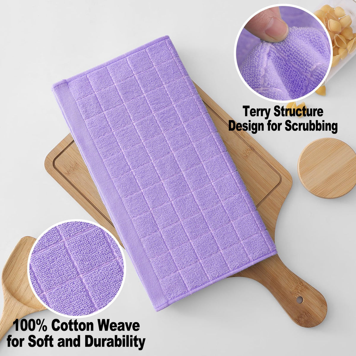 100% Cotton Terry Kitchen Dish Cloths (12 Count)